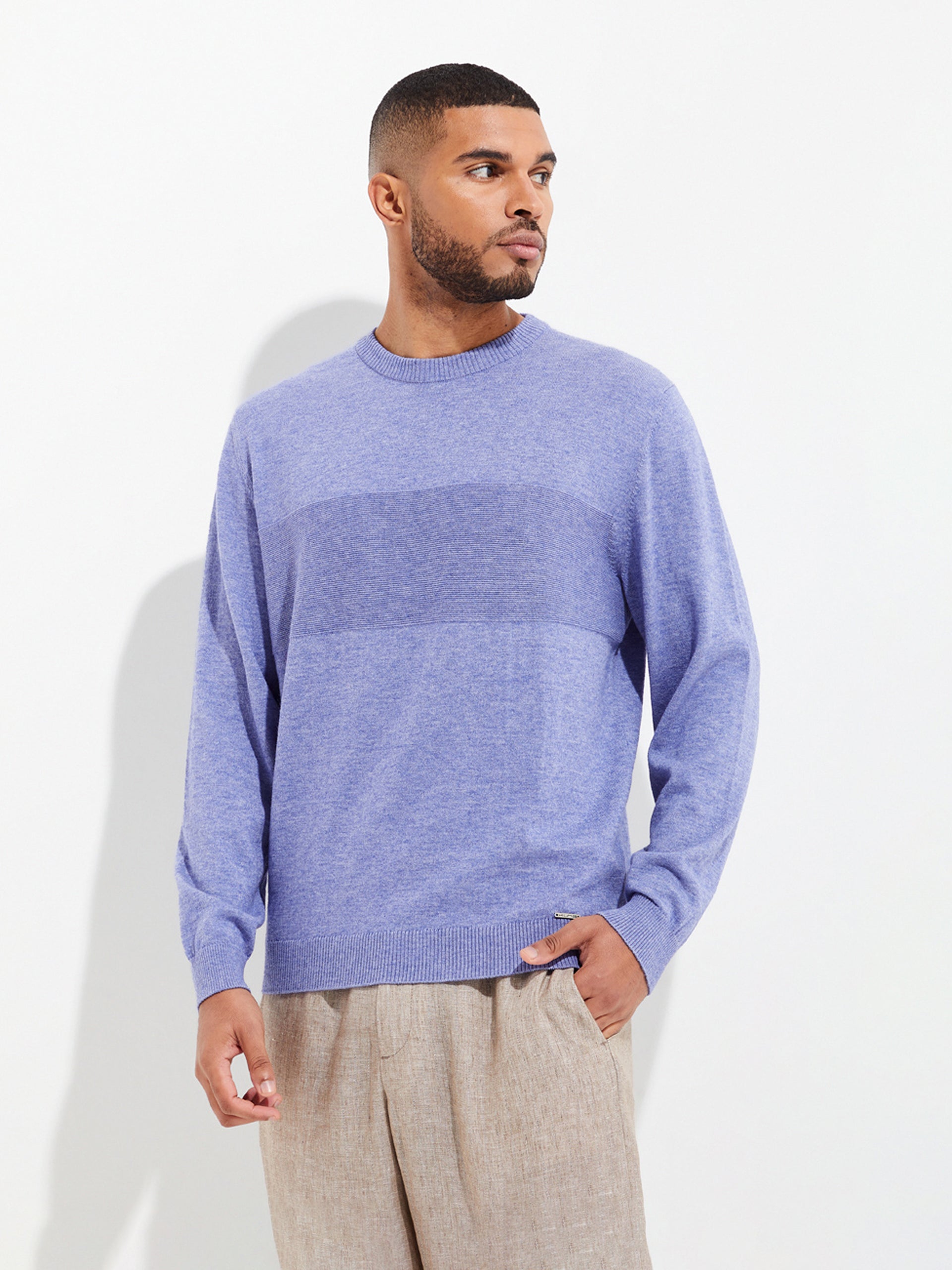 Yoel Sweater Cotton Color Blue - Paz Lifestyle