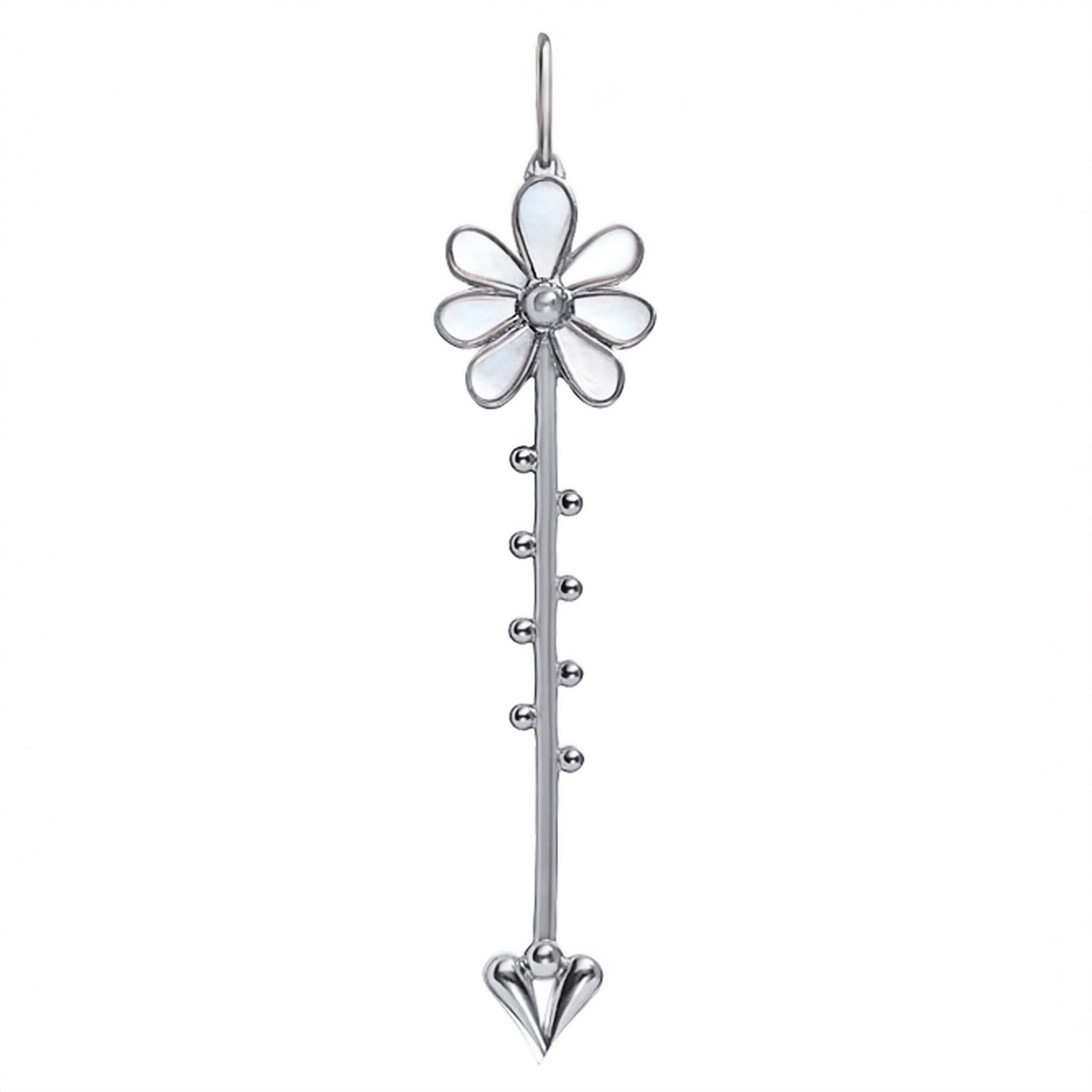 Bloom Wand Pendant in Sterling Silver and Mother-of-Pearl