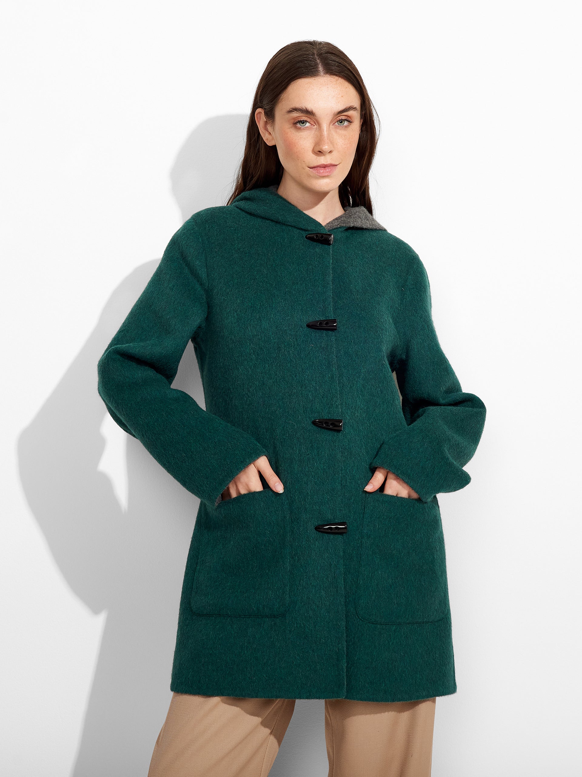 Alaia Coat Baby Alpaca Color Green - Paz Lifestyle