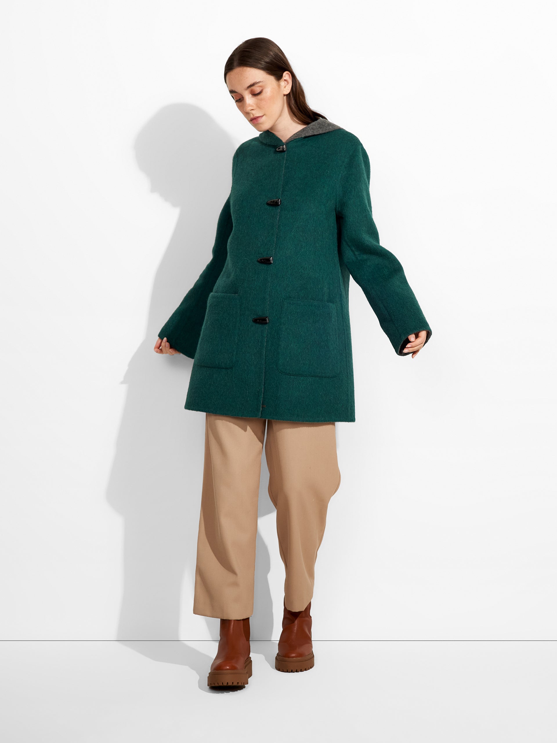 Alaia Coat Baby Alpaca Color Green - Paz Lifestyle