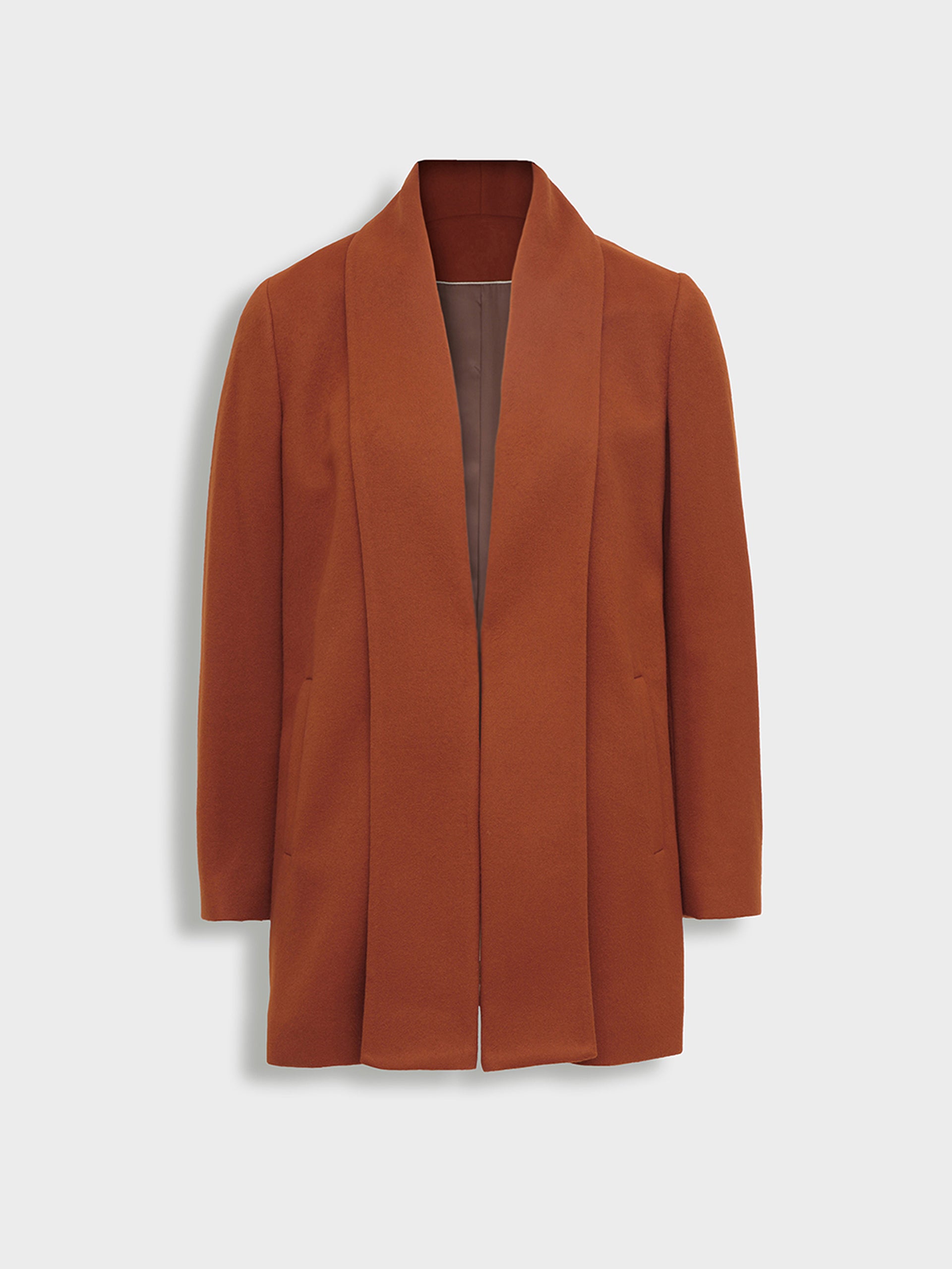 Short Swing Coat Vicuna Color Orange - Paz Lifestyle