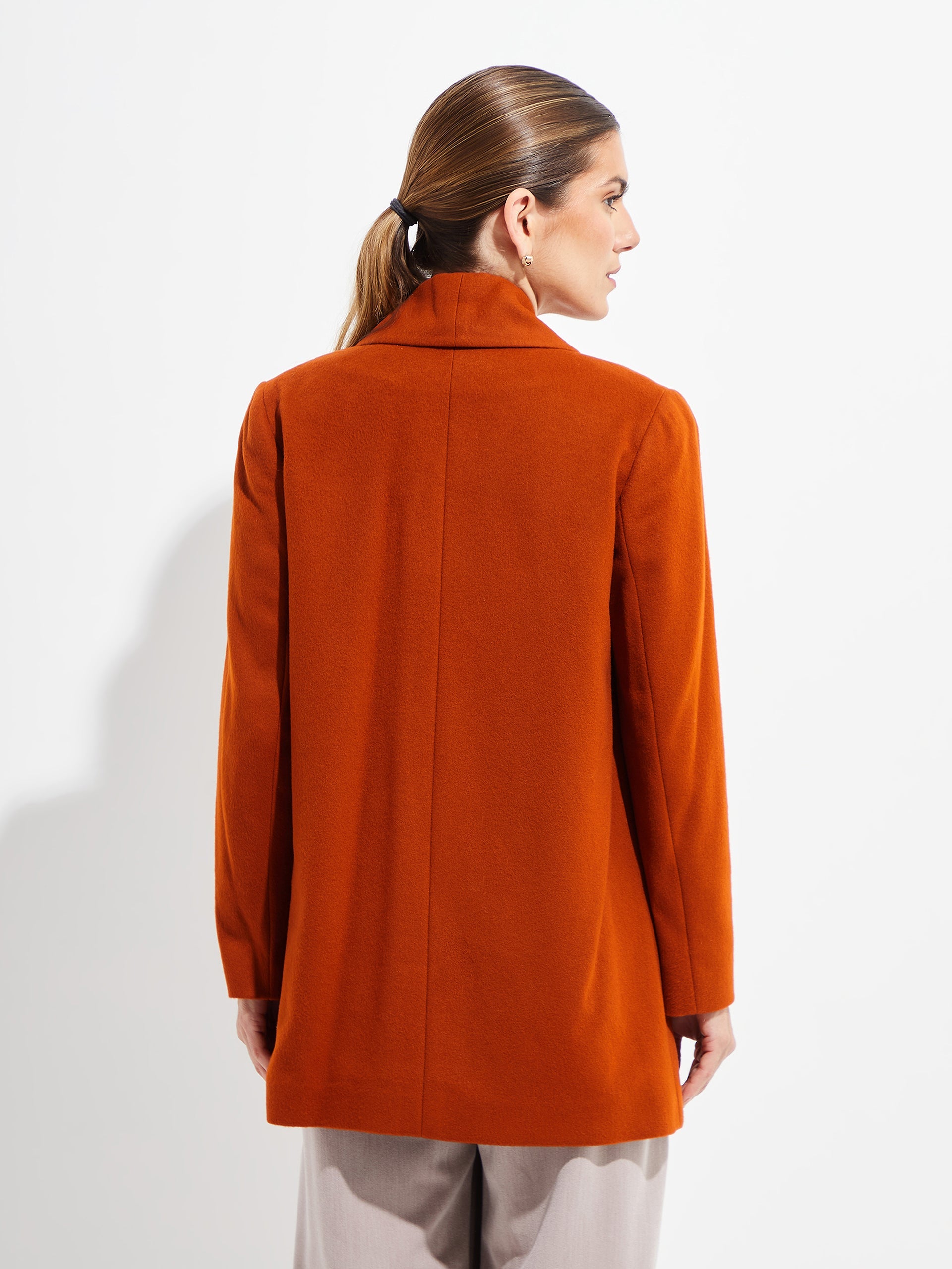 Short Swing Coat Vicuna Color Orange - Paz Lifestyle