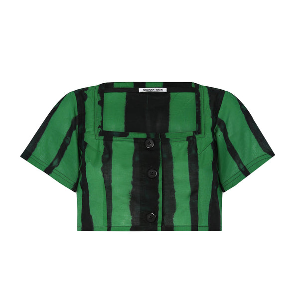 JUN TOP IN HAND PAINTED GREEN - Paz Lifestyle 