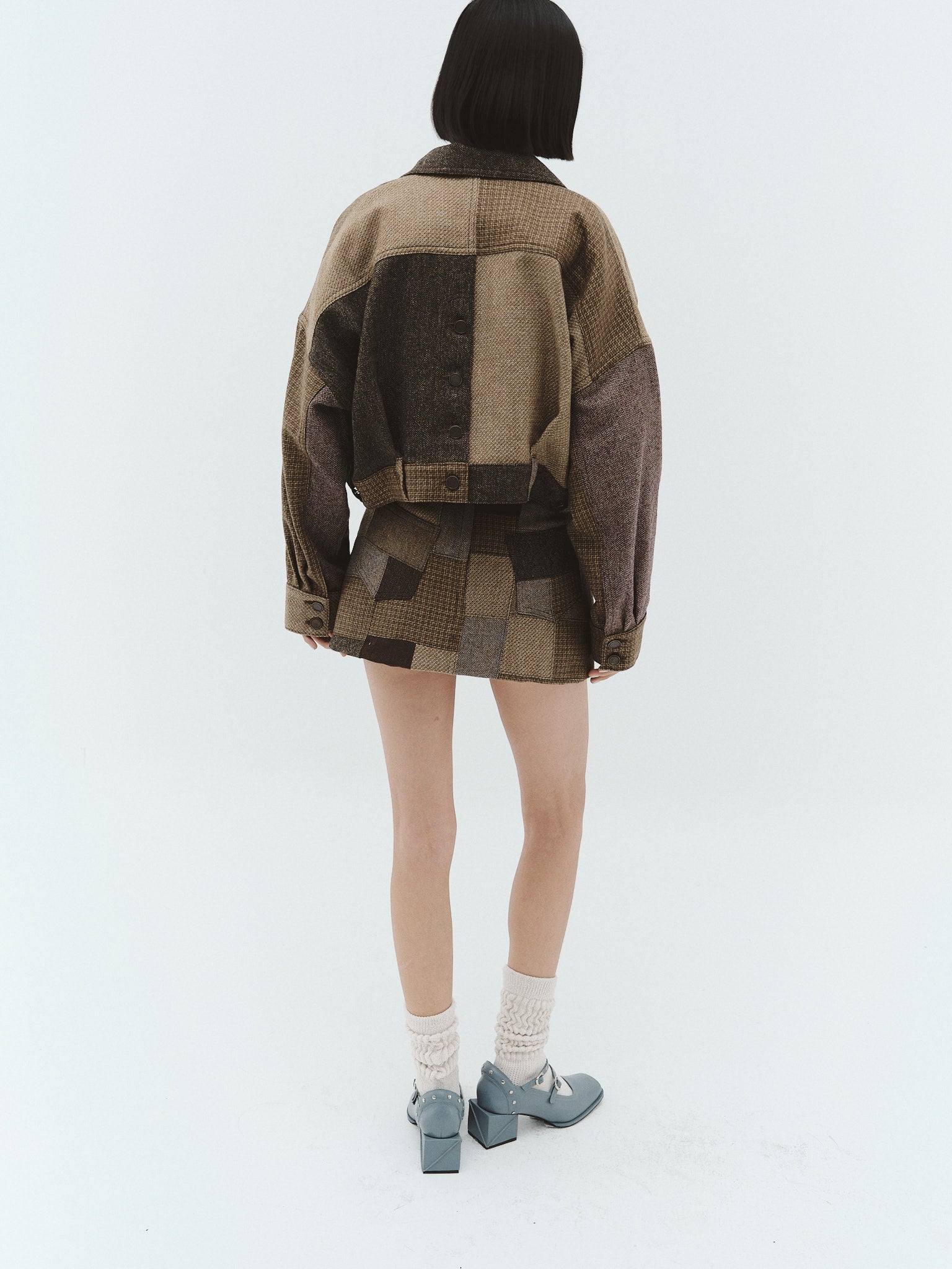 RENATA Patchworked Merino Wool Skirt, Tostada | Pre-Order - Paz Lifestyle