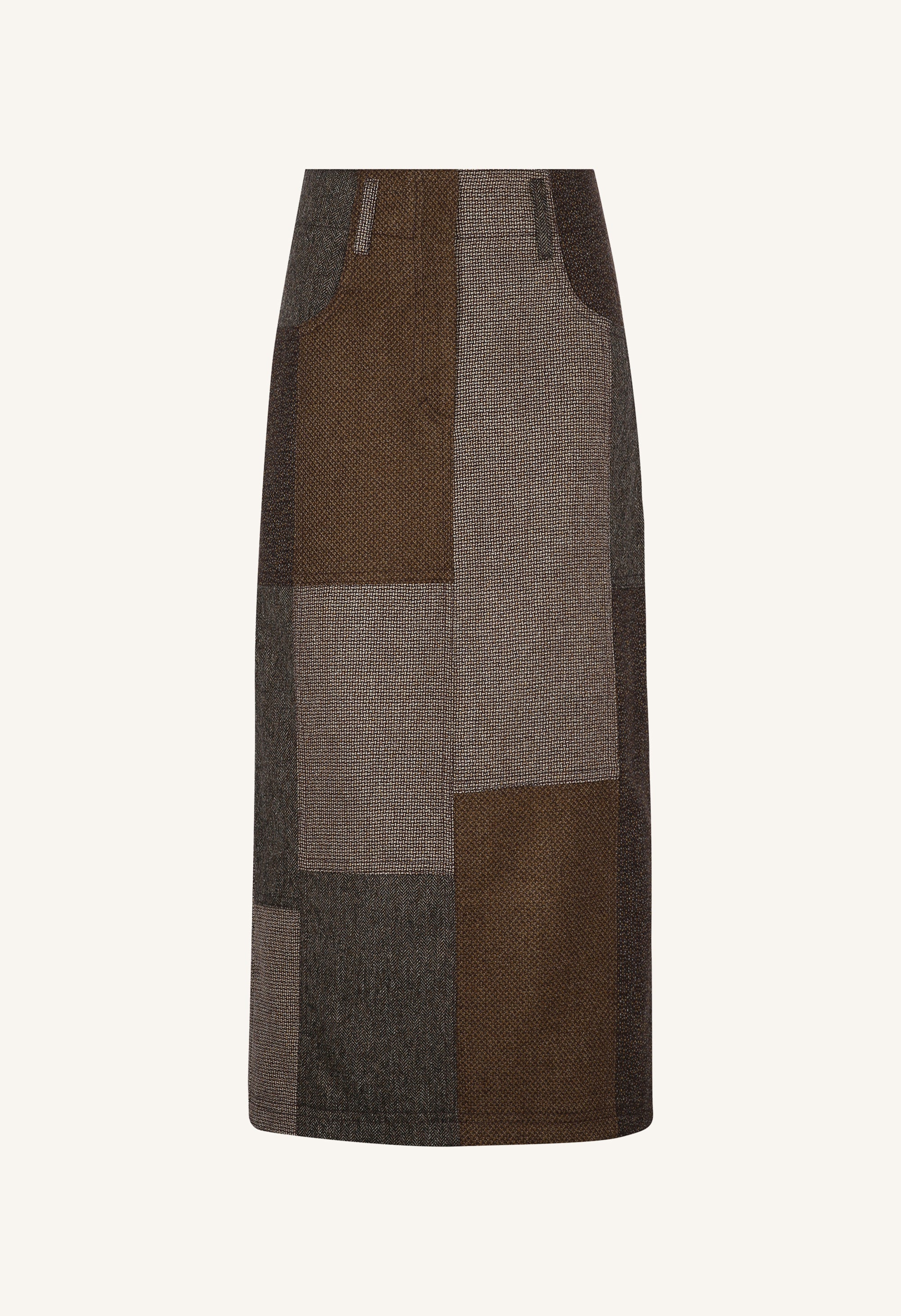 Juana Skirt in Tostada Patchwork Merino Wool - Paz Lifestyle