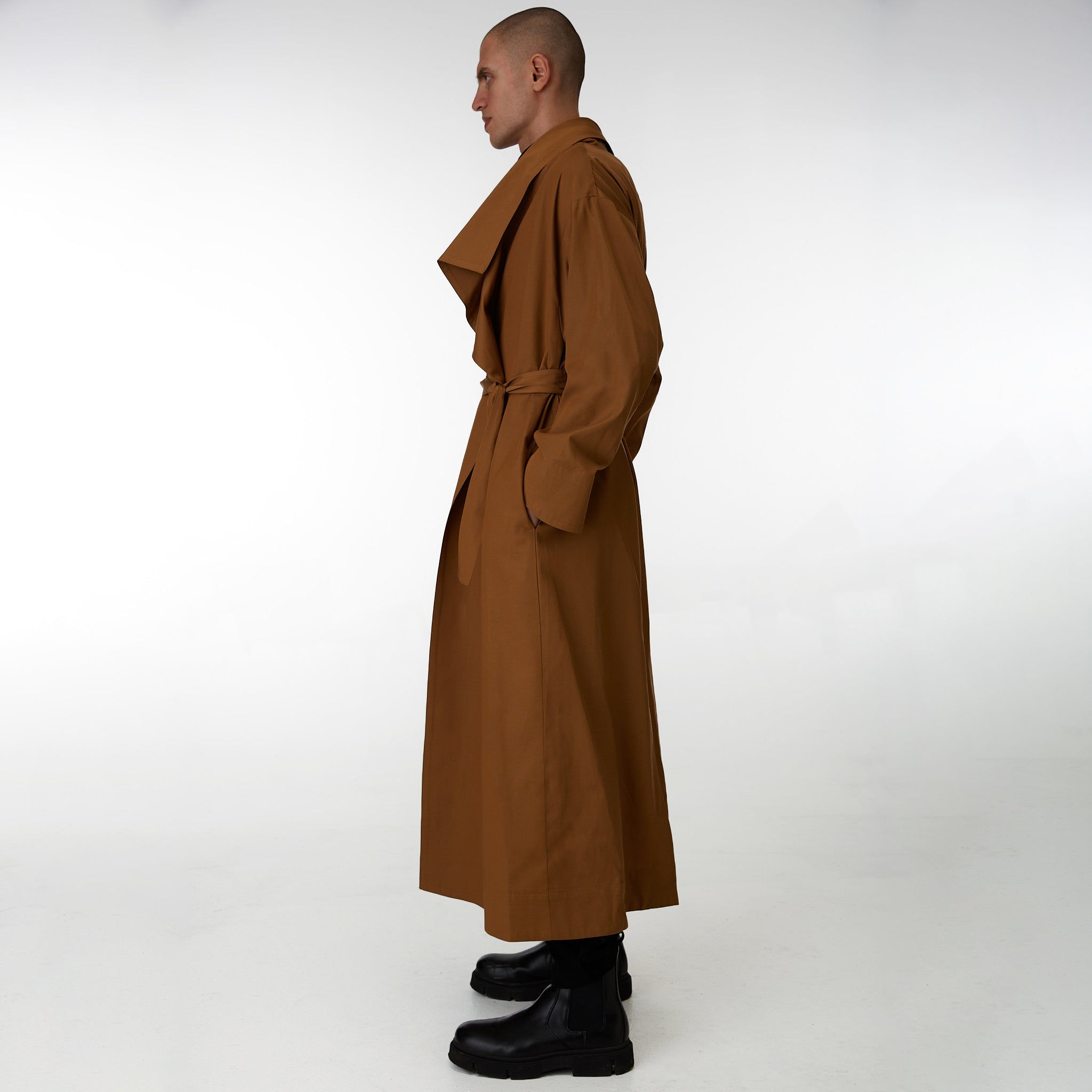Long Camel Trench Coat Lâcher Prise