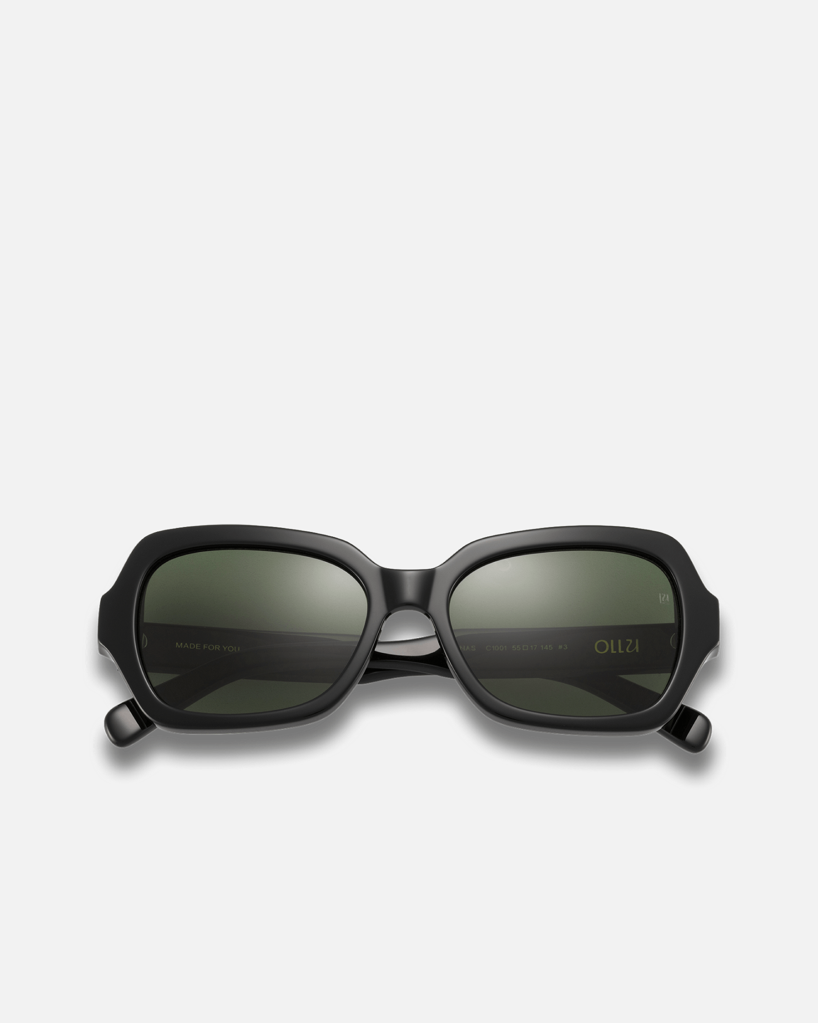 ANANAS Bio-Acetate Oval Sunglasses for Men & Women | Black | Sunnies Collection | OLLU
