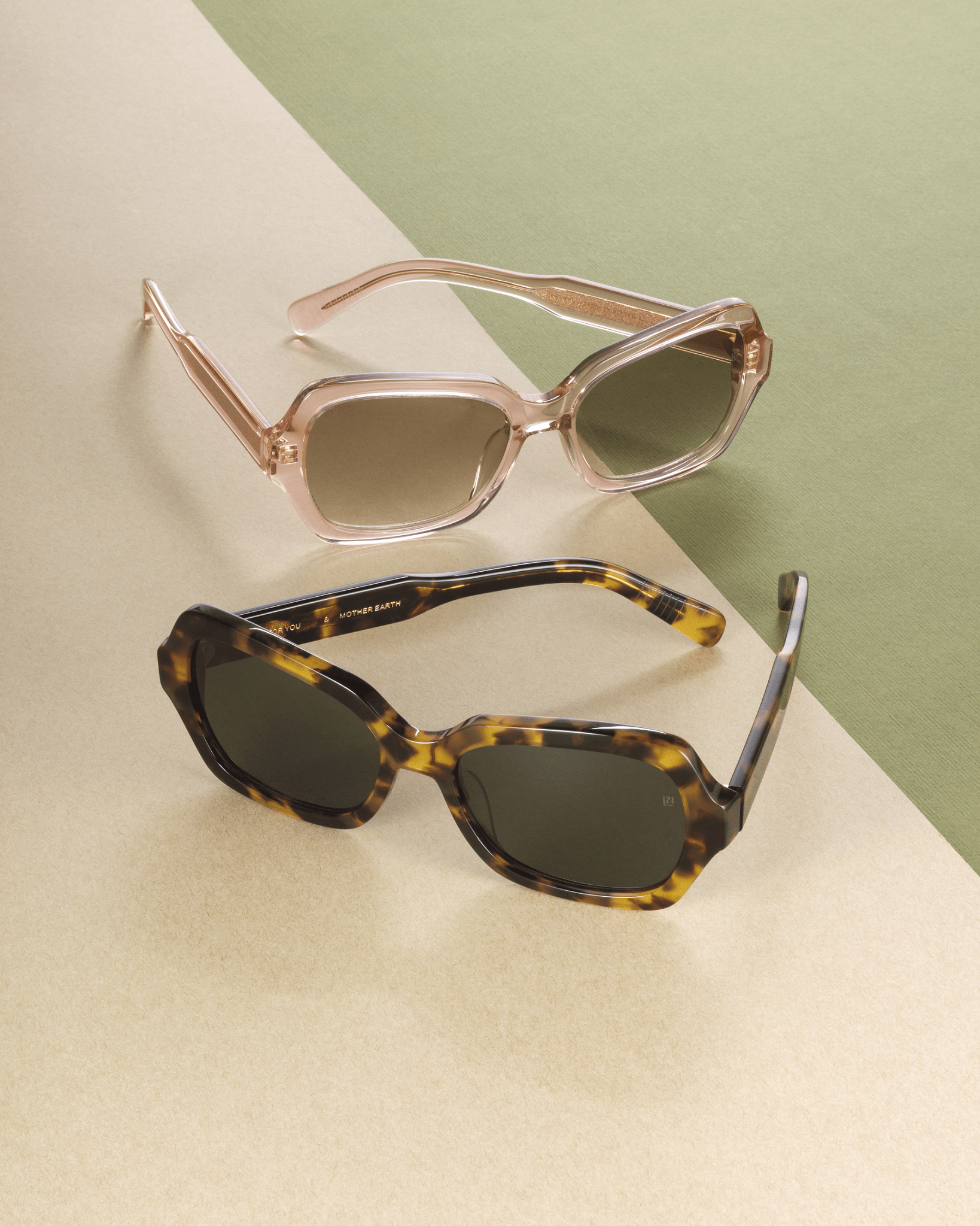 ANANAS Bio-Acetate Oval Sunglasses for Men & Women | Honey Speckle (Havana) / Blush| Sunnies Collection | OLLU