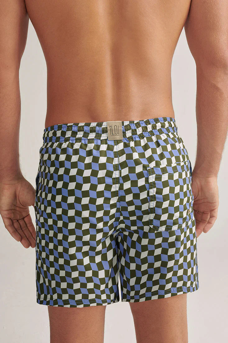 Blue Swimsuit With squares by Ilot - Paz Lifestyle