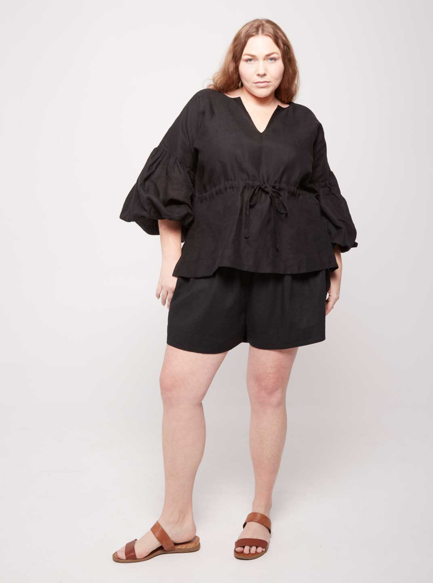 Kep Linen High Waisted Lounge Short in Black - Paz Lifestyle