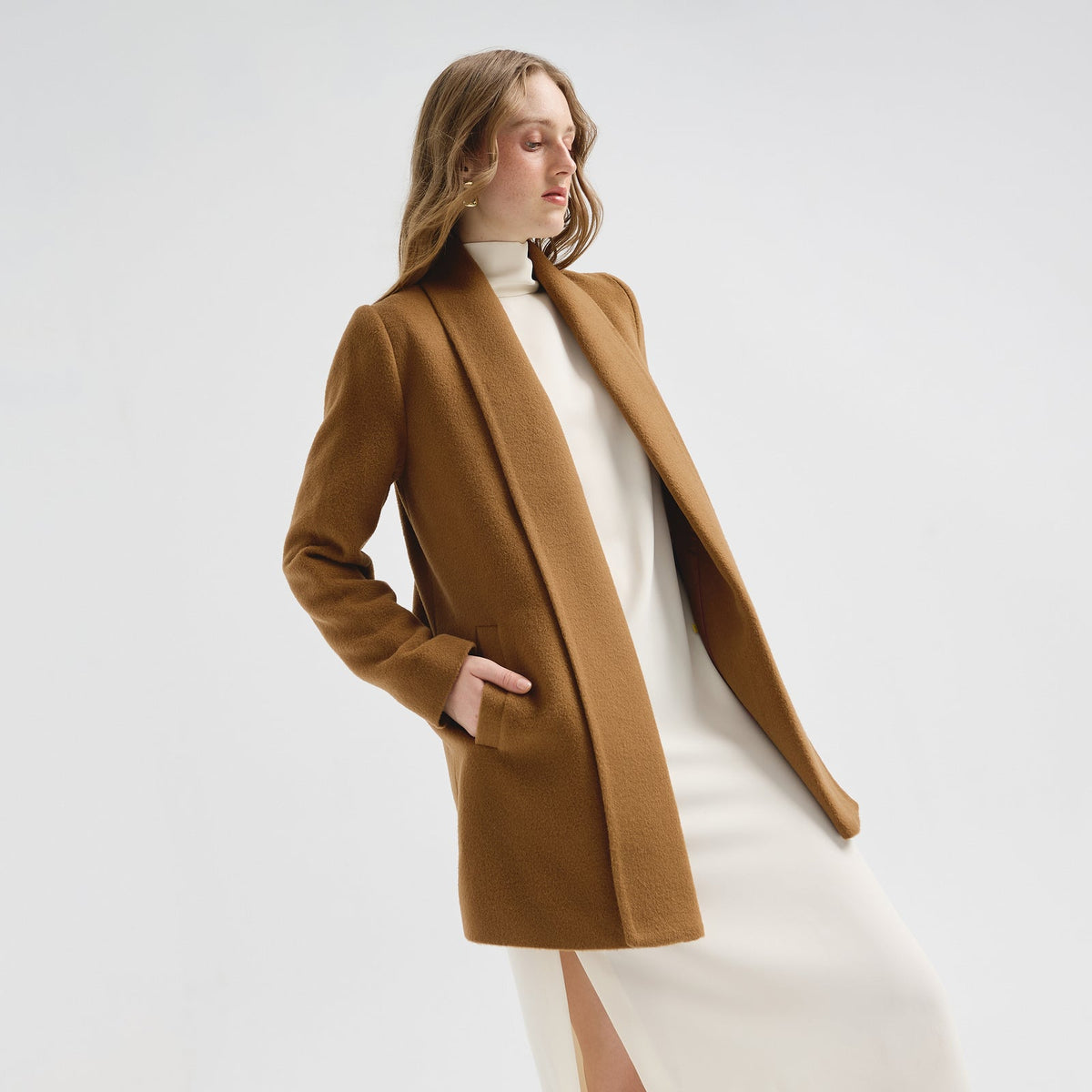 Short Swing Coat Vicuña Color Camel