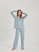 Emma French Blue Organic Pajama Set - Paz Lifestyle 