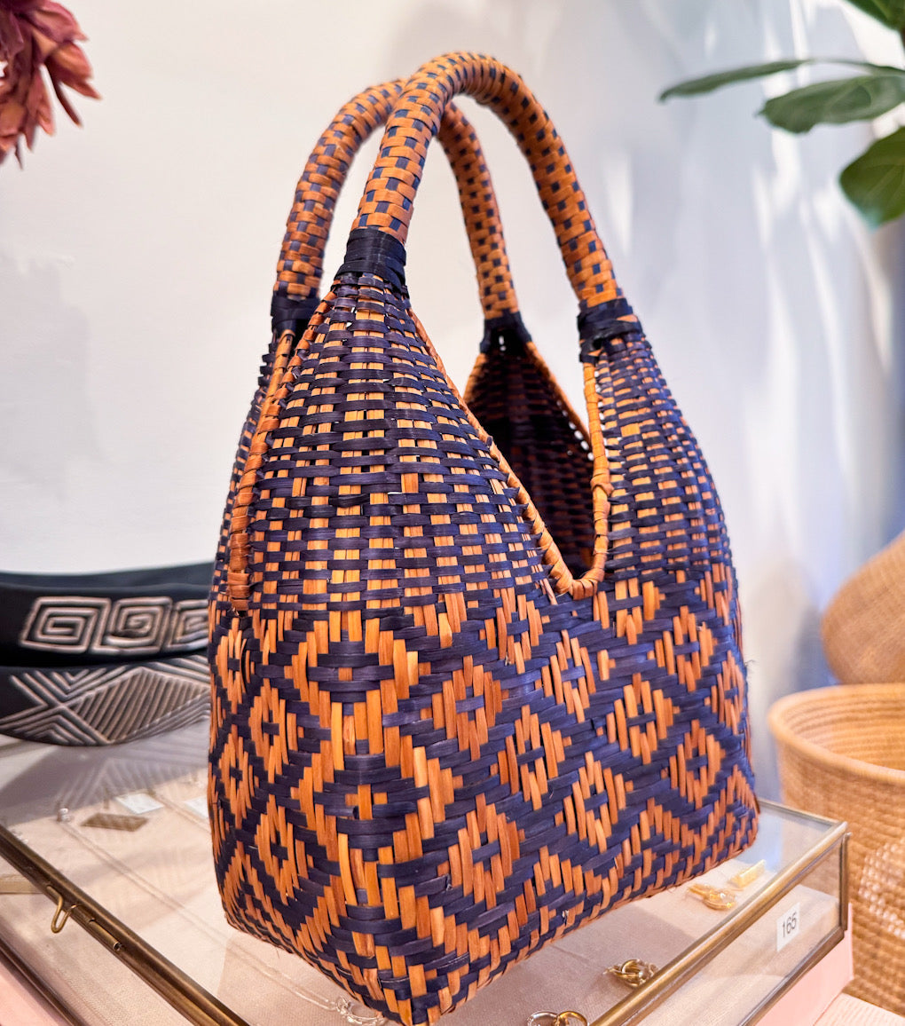 Paja Tetera Mini Basket Bag Blue - Paz Lifestyle 