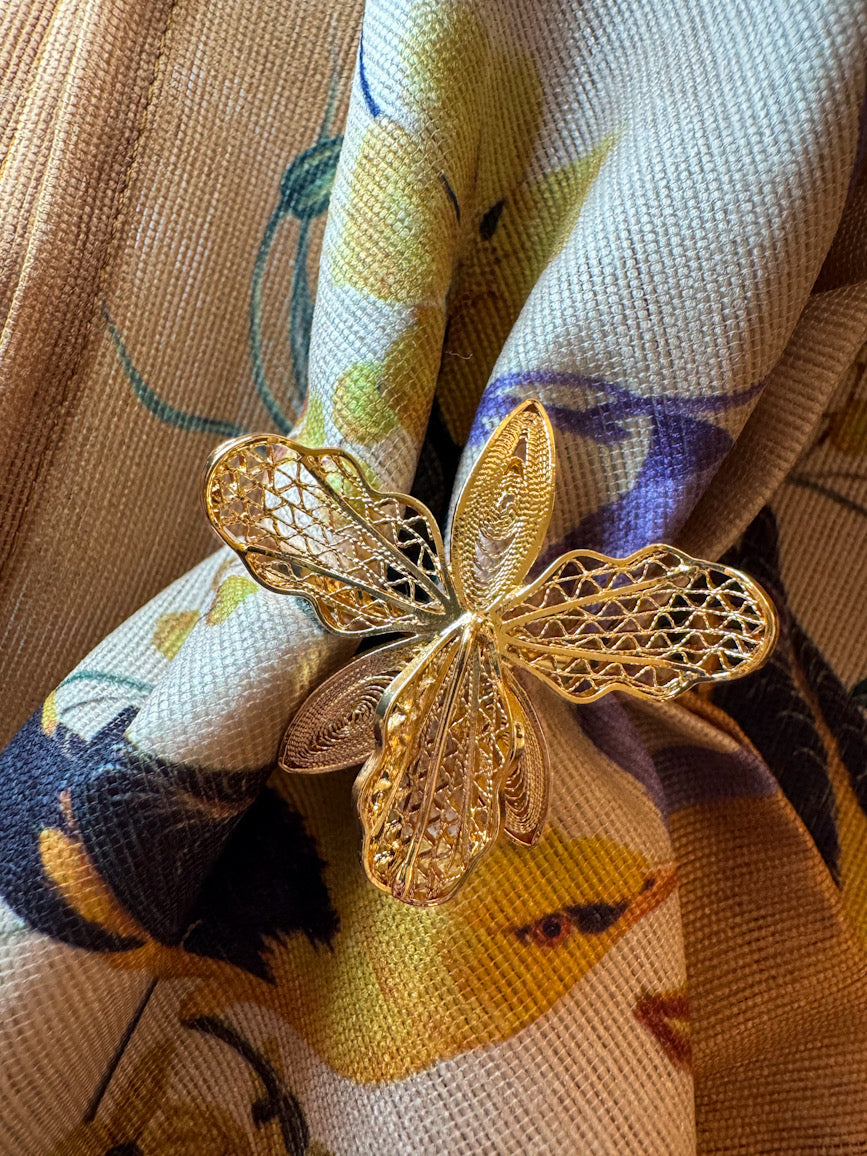 Filigree Deluxe National Orquid Napkin Ring - Paz Lifestyle 