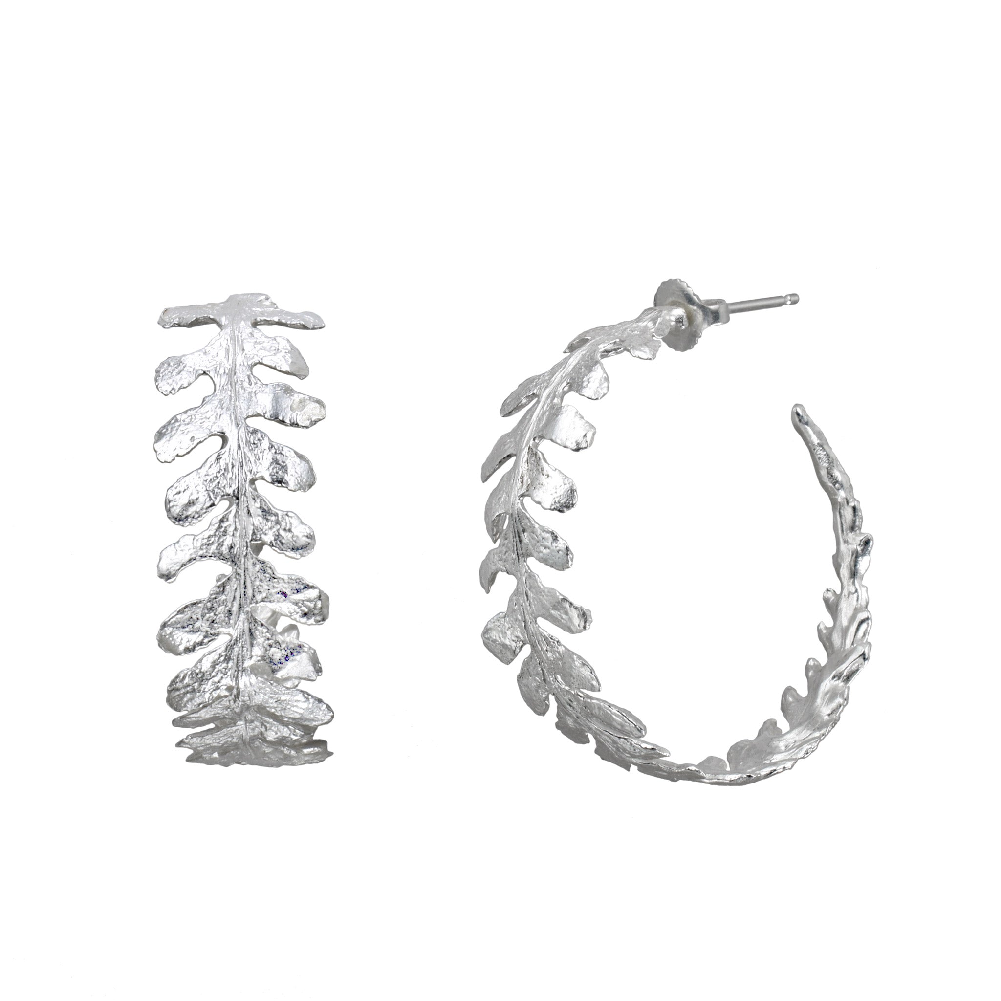 the fern hoop earrings, cast from a fern harvested in France - Paz Lifestyle 