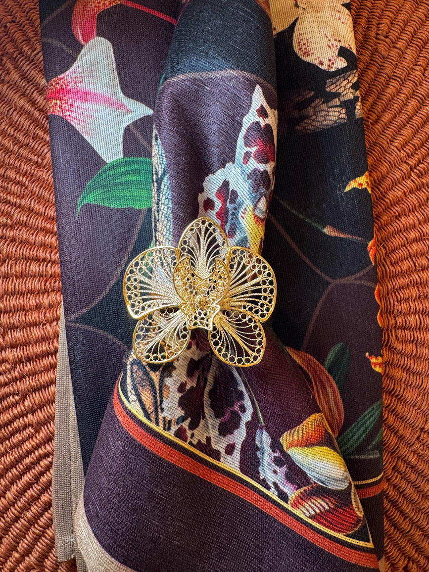 Filigree Deluxe Orchid Napkin Ring - Paz Lifestyle 