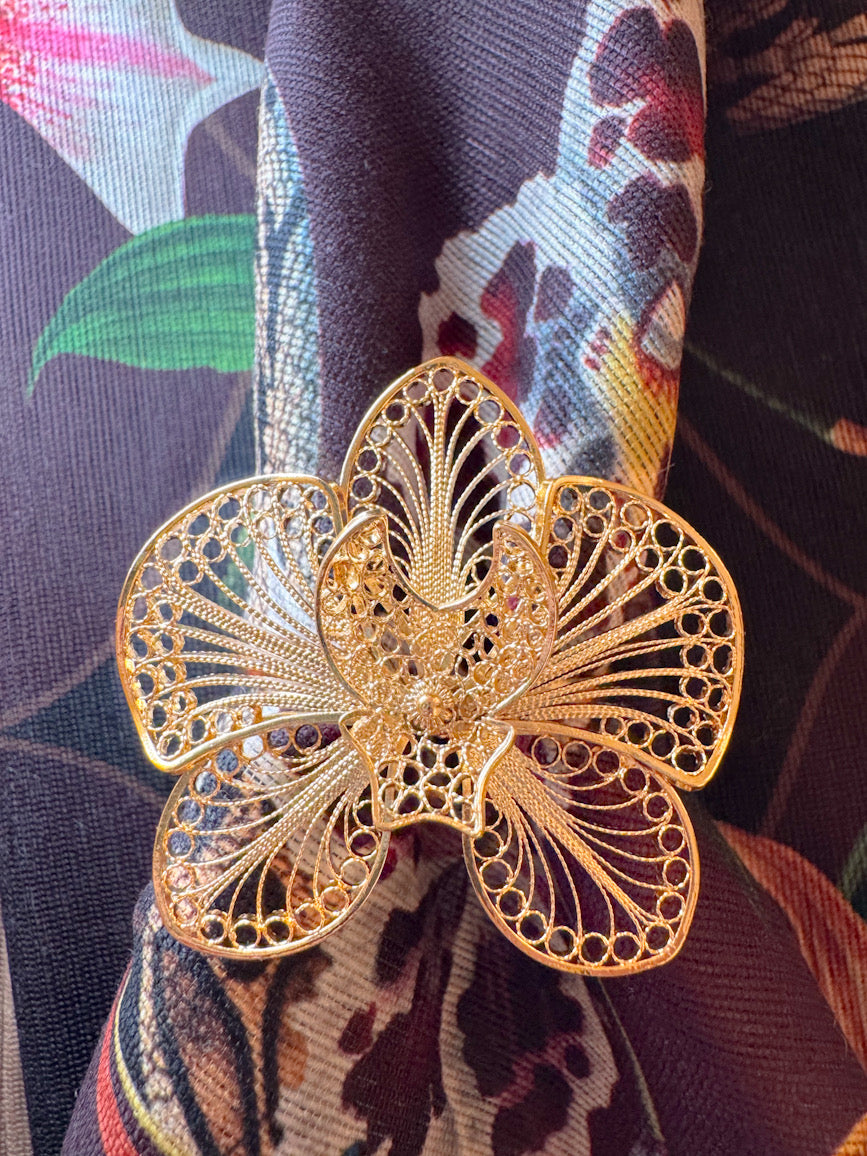 Filigree Deluxe Orchid Napkin Ring - Paz Lifestyle 