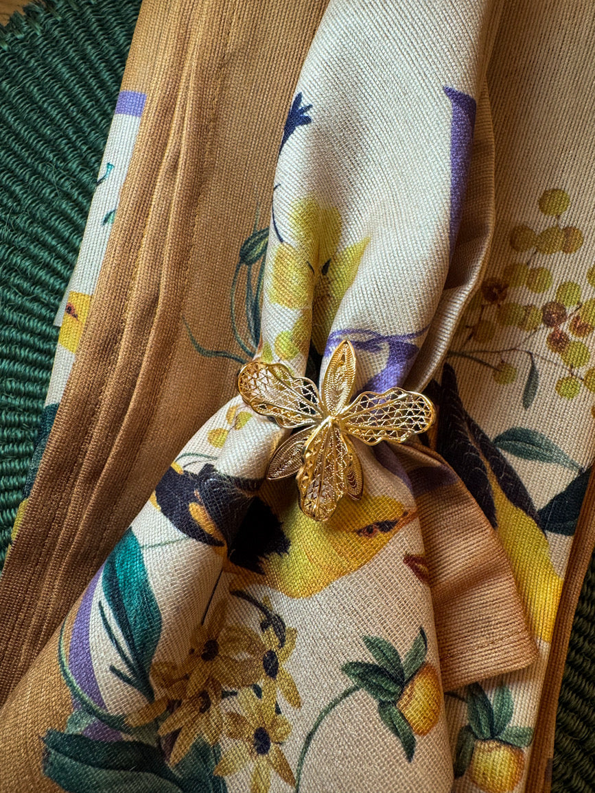 Filigree Deluxe National Orquid Napkin Ring - Paz Lifestyle 