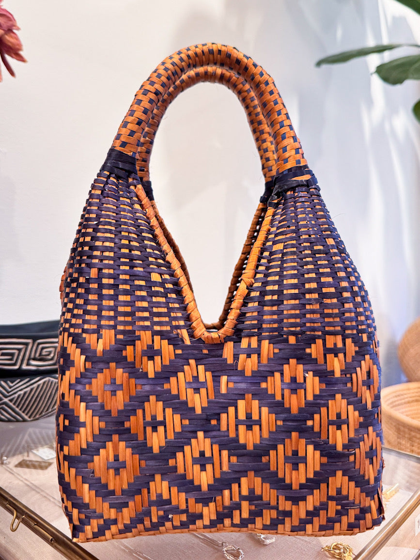 Paja Tetera Mini Basket Bag Blue - Paz Lifestyle 