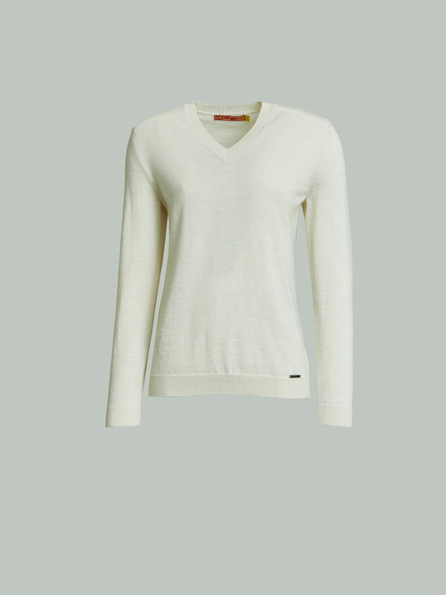 Alicia Sweater Baby Alpaca Color Ecru - Paz Lifestyle 