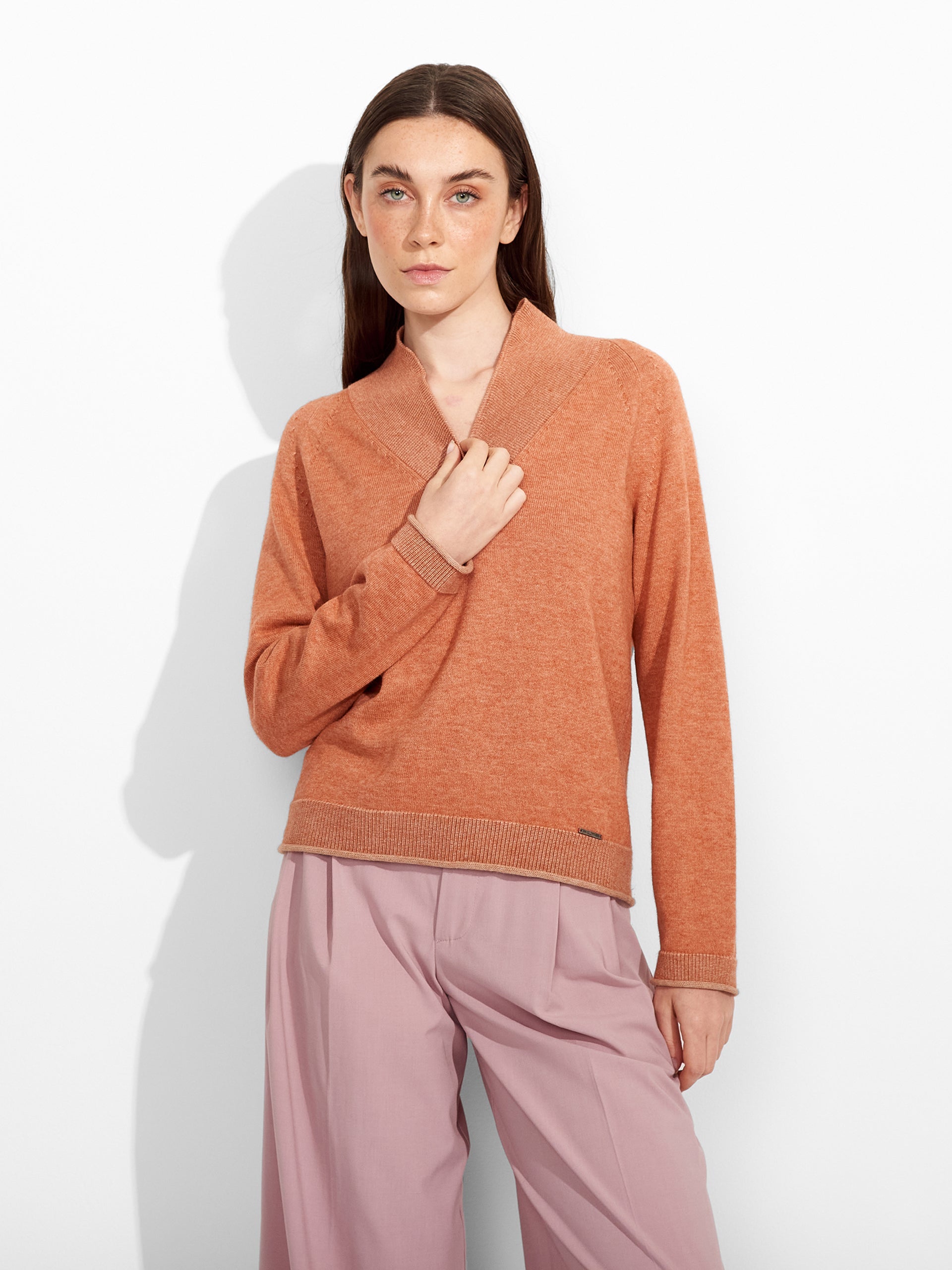 Zolena Sweater Cotton Color Orange