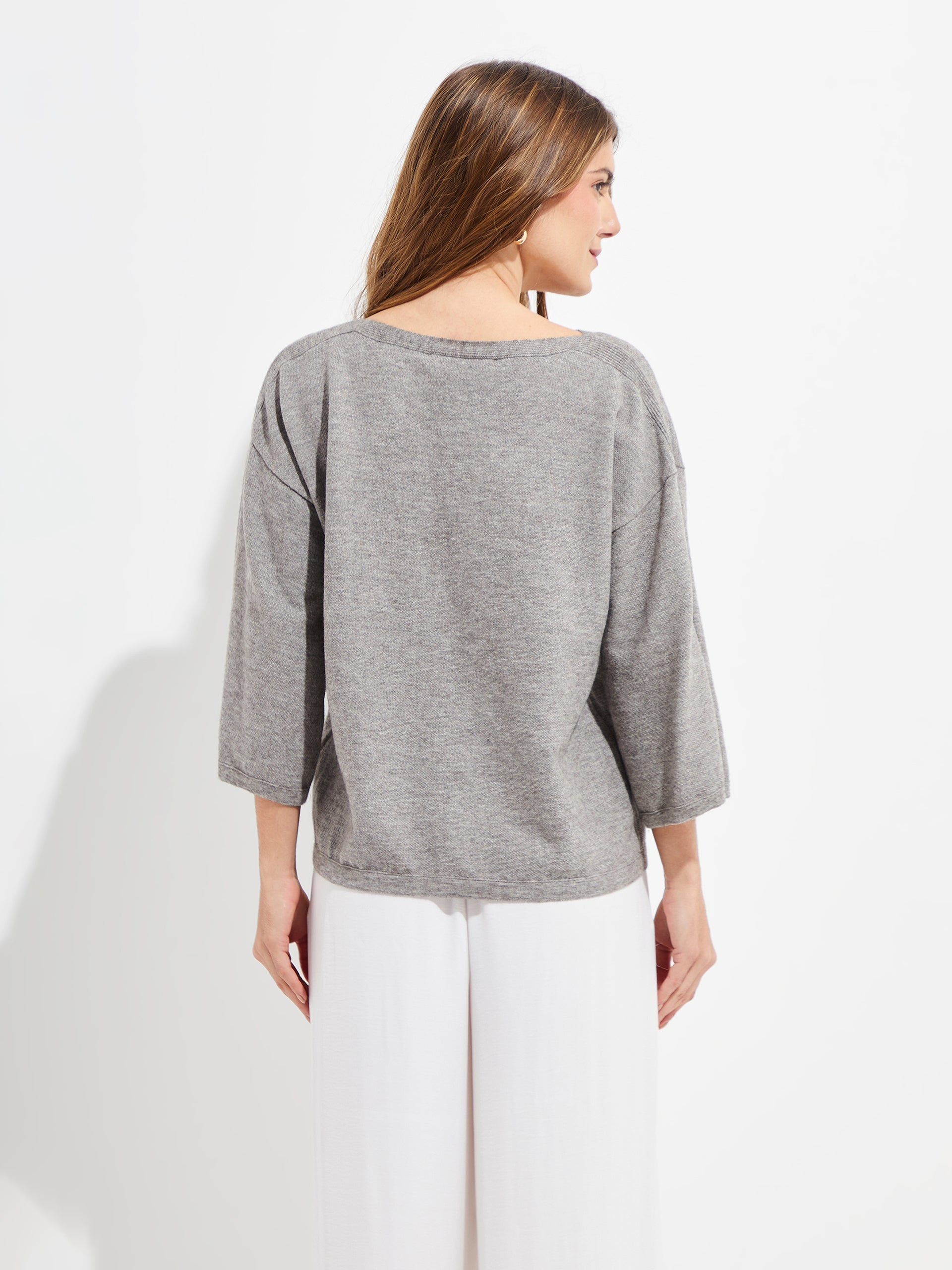 Yolene Sweater Cotton Color Grey - Paz Lifestyle 