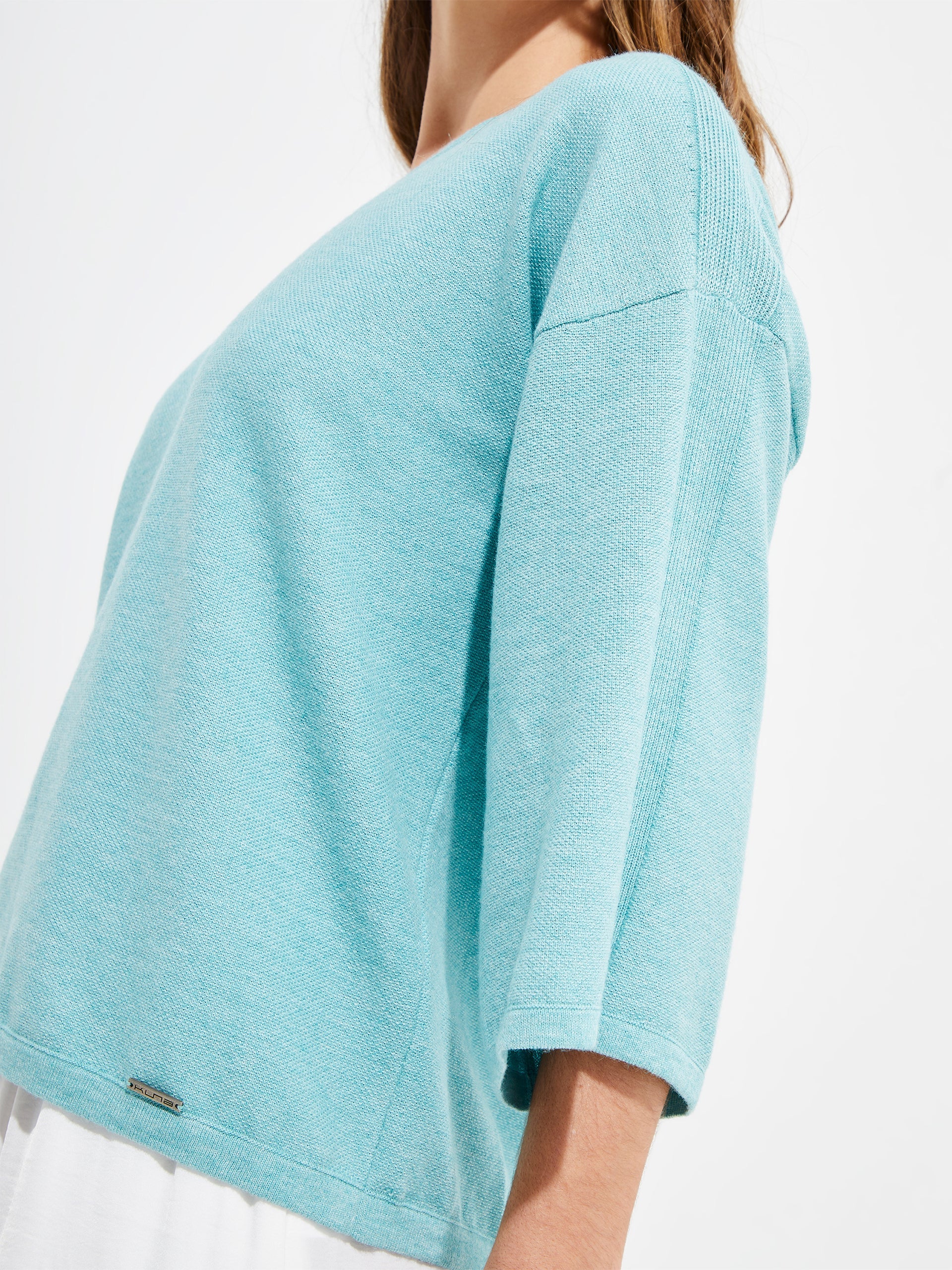 Yolene Sweater Cotton Color Turquoise - Paz Lifestyle 
