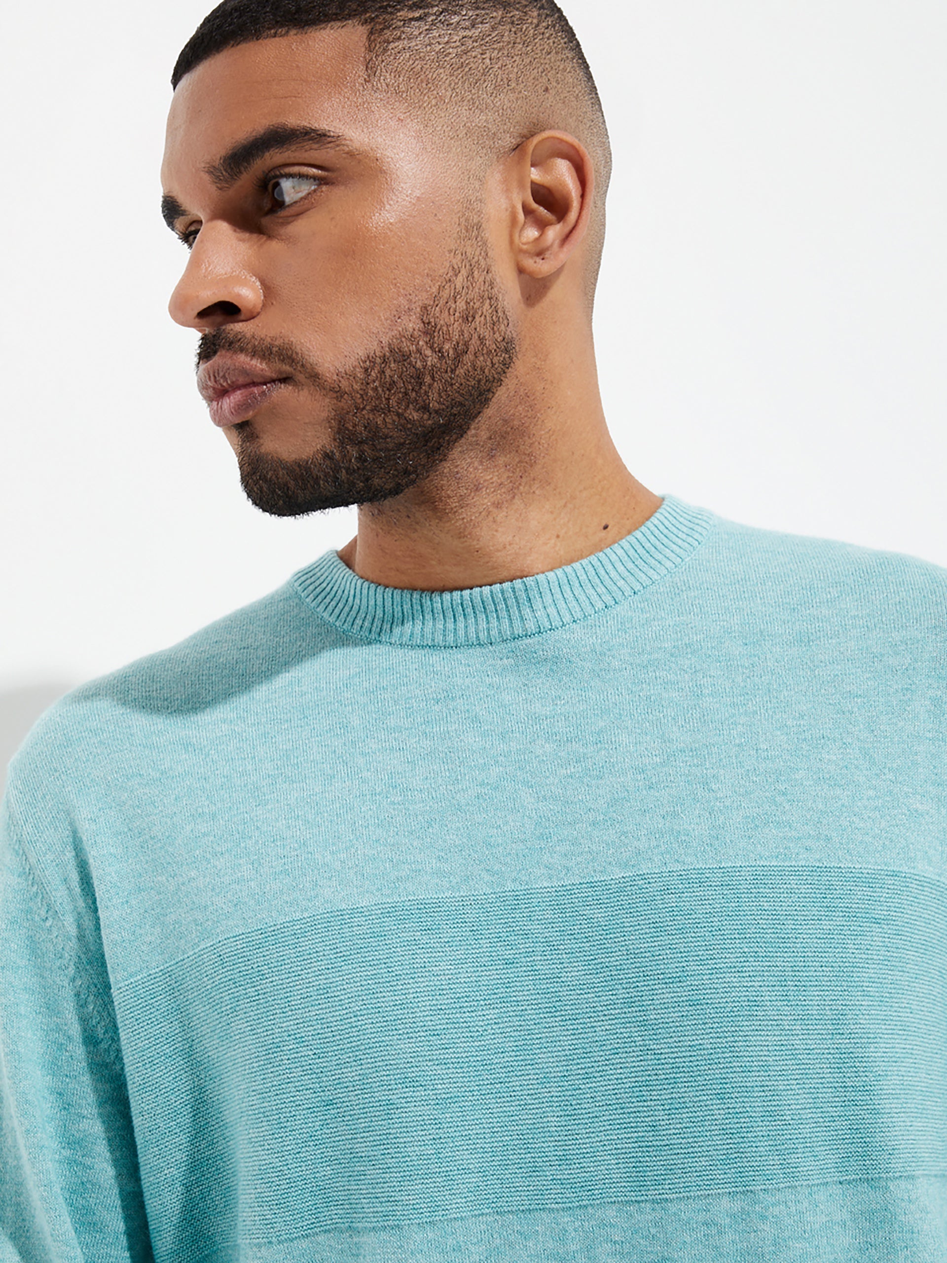 Yoel Sweater Cotton Color Turquoise - Paz Lifestyle 