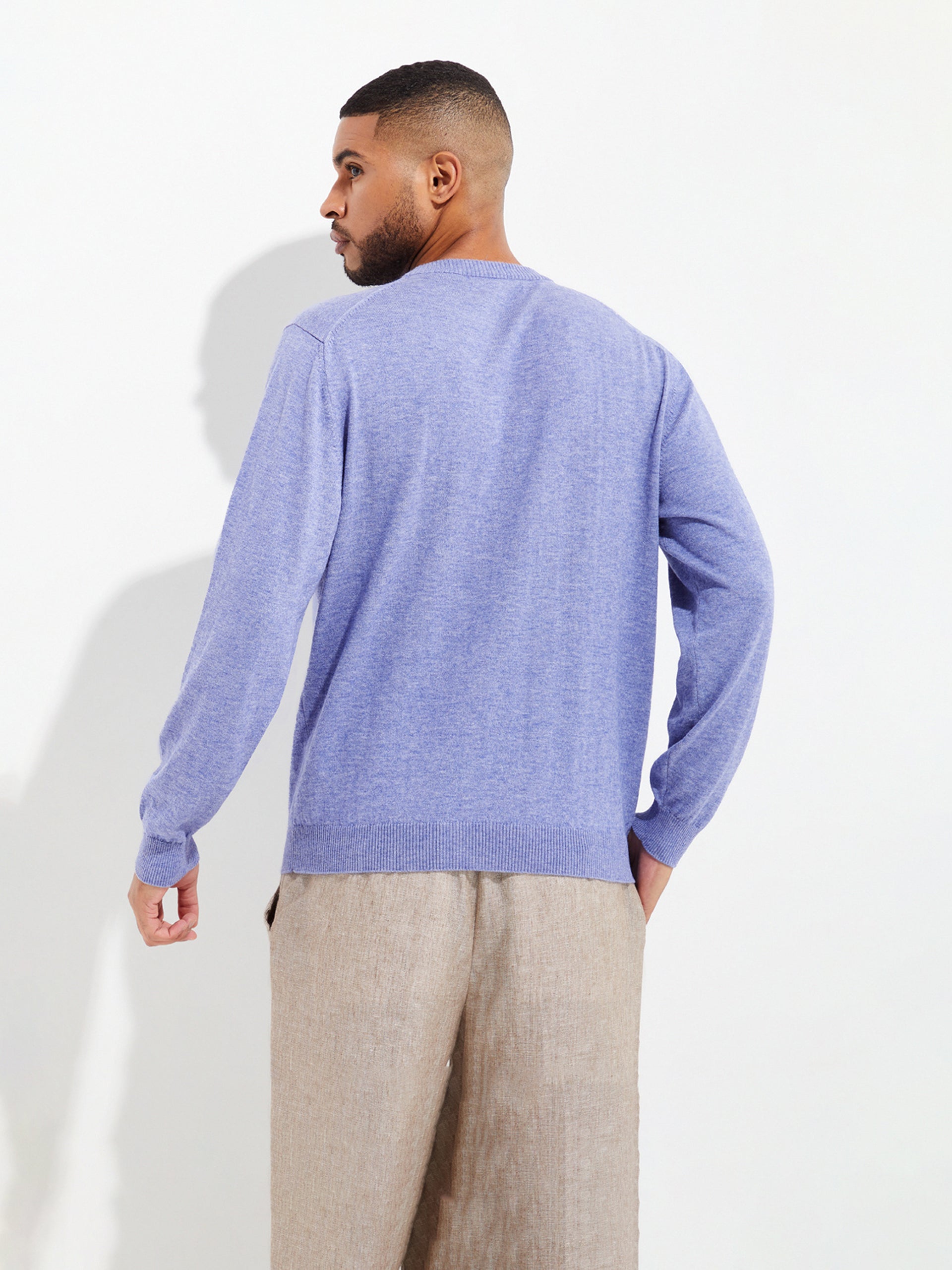 Yoel Sweater Cotton Color Blue - Paz Lifestyle 