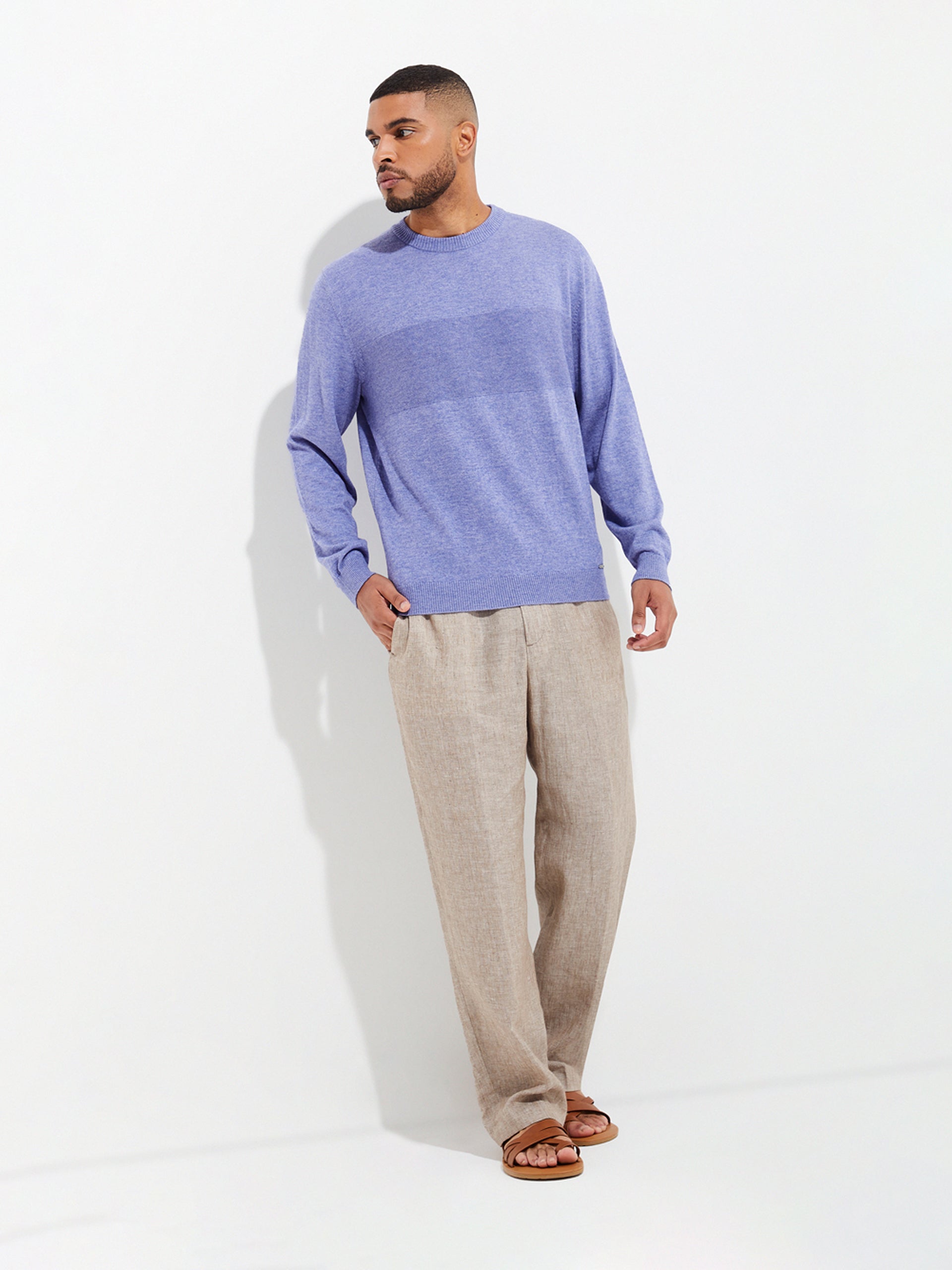 Yoel Sweater Cotton Color Blue - Paz Lifestyle 
