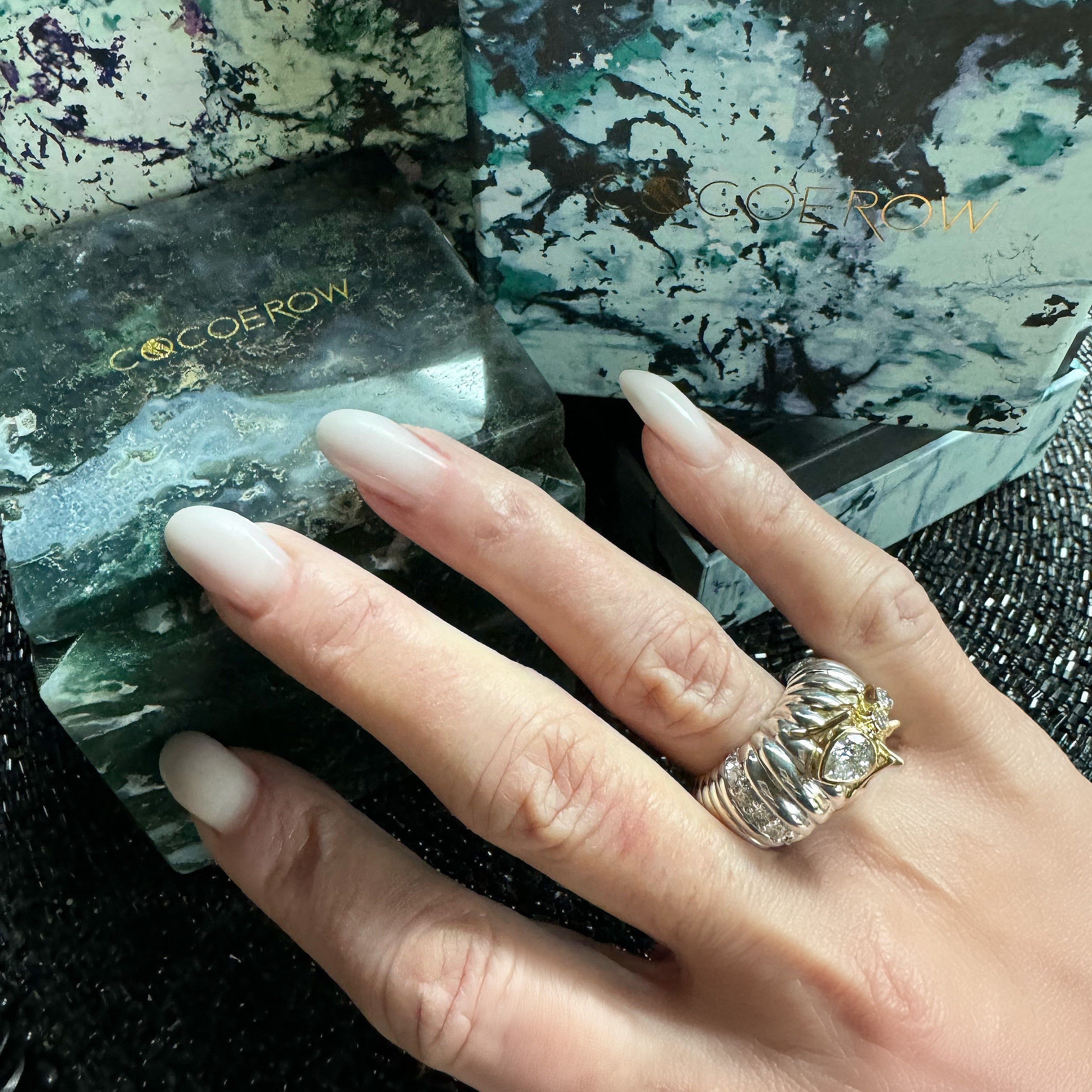 Kokoro Cocktail Ring in Yellow Gold - Paz Lifestyle 