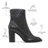 Sylven Almasi Black vegan apple leather boots - Arboard showcasing features