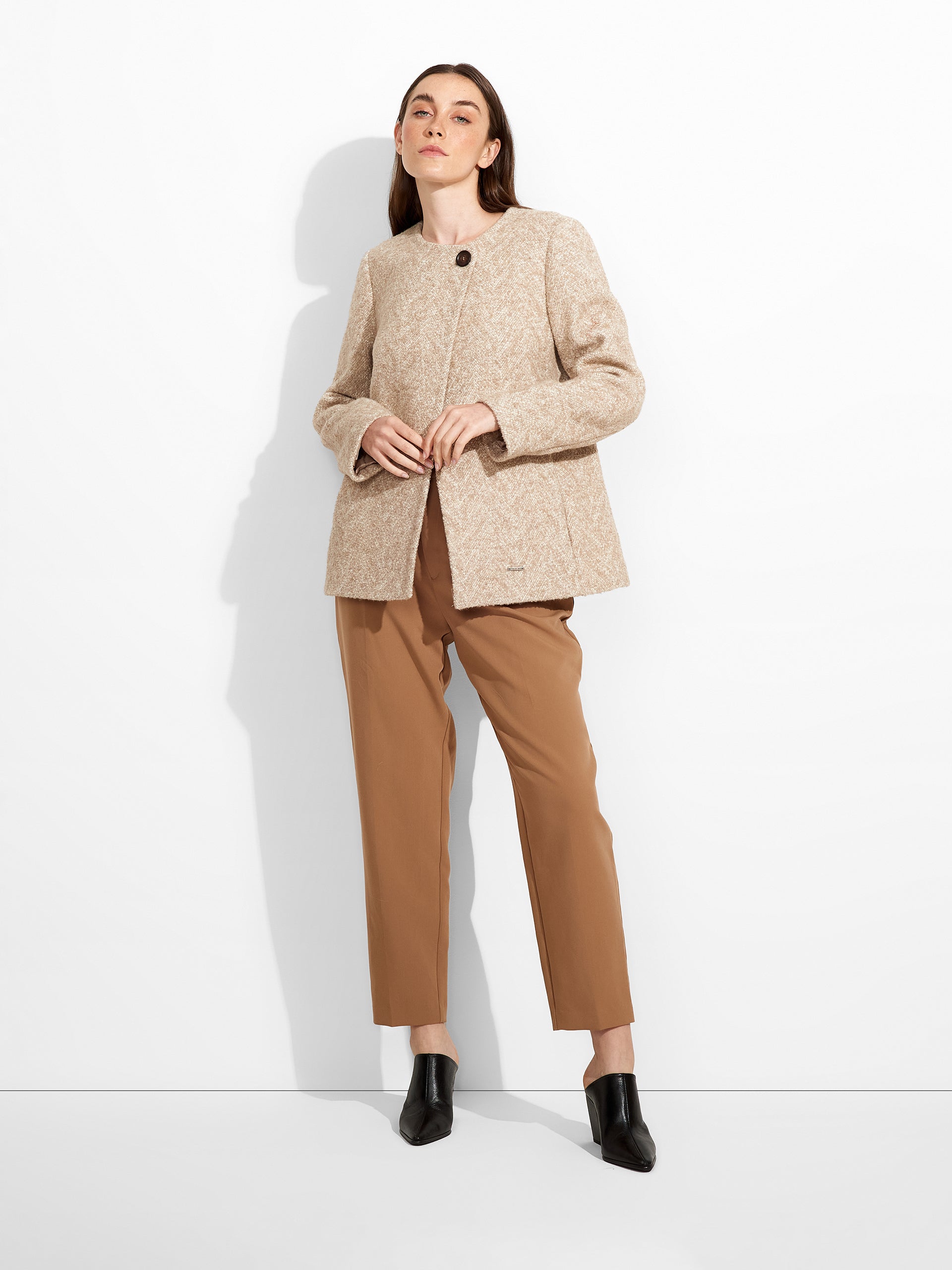 Zigzag Coat Baby Alpaca Color Black