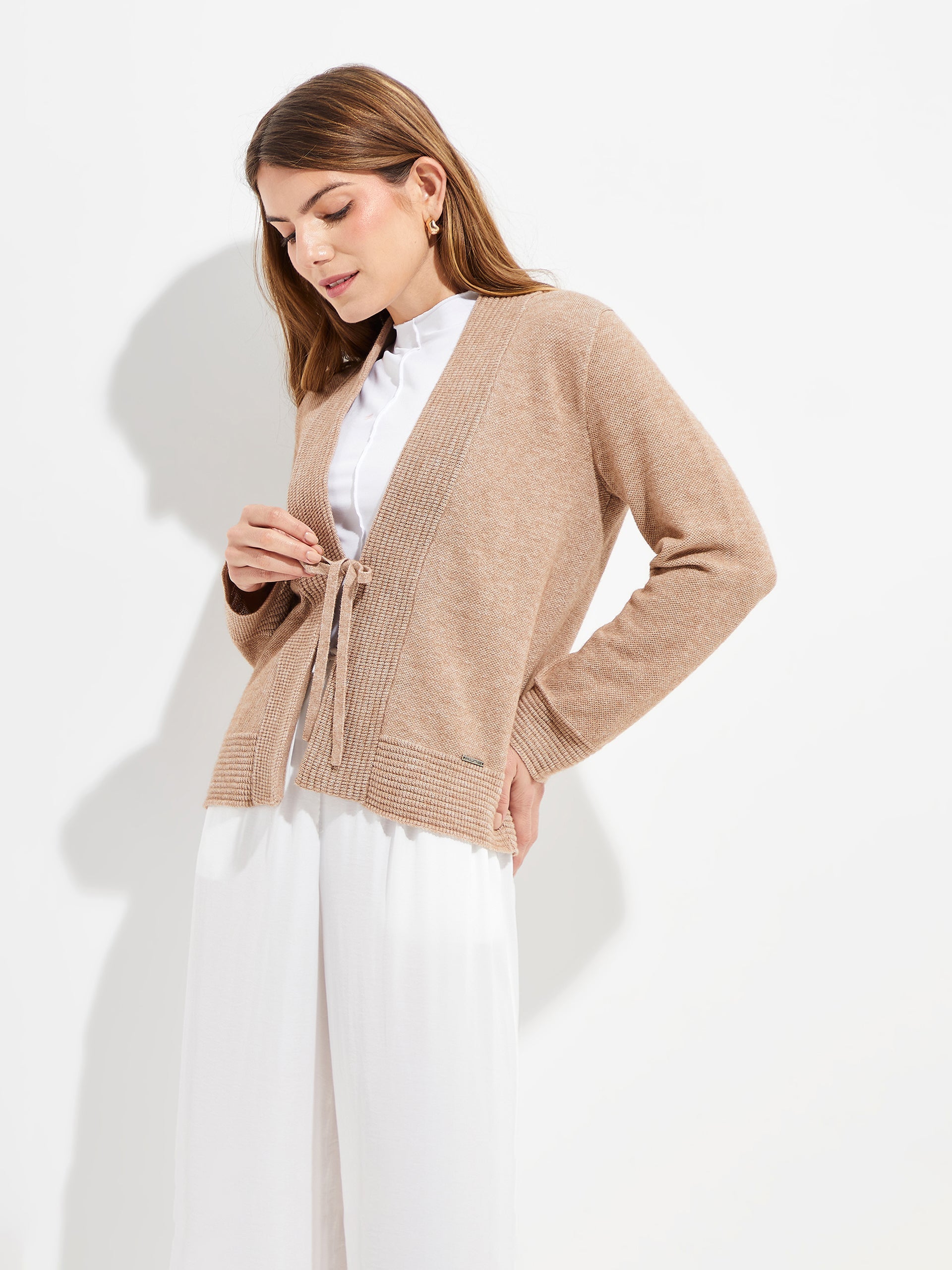 Yalika Cardigan Cotton Color Beige - Paz Lifestyle 