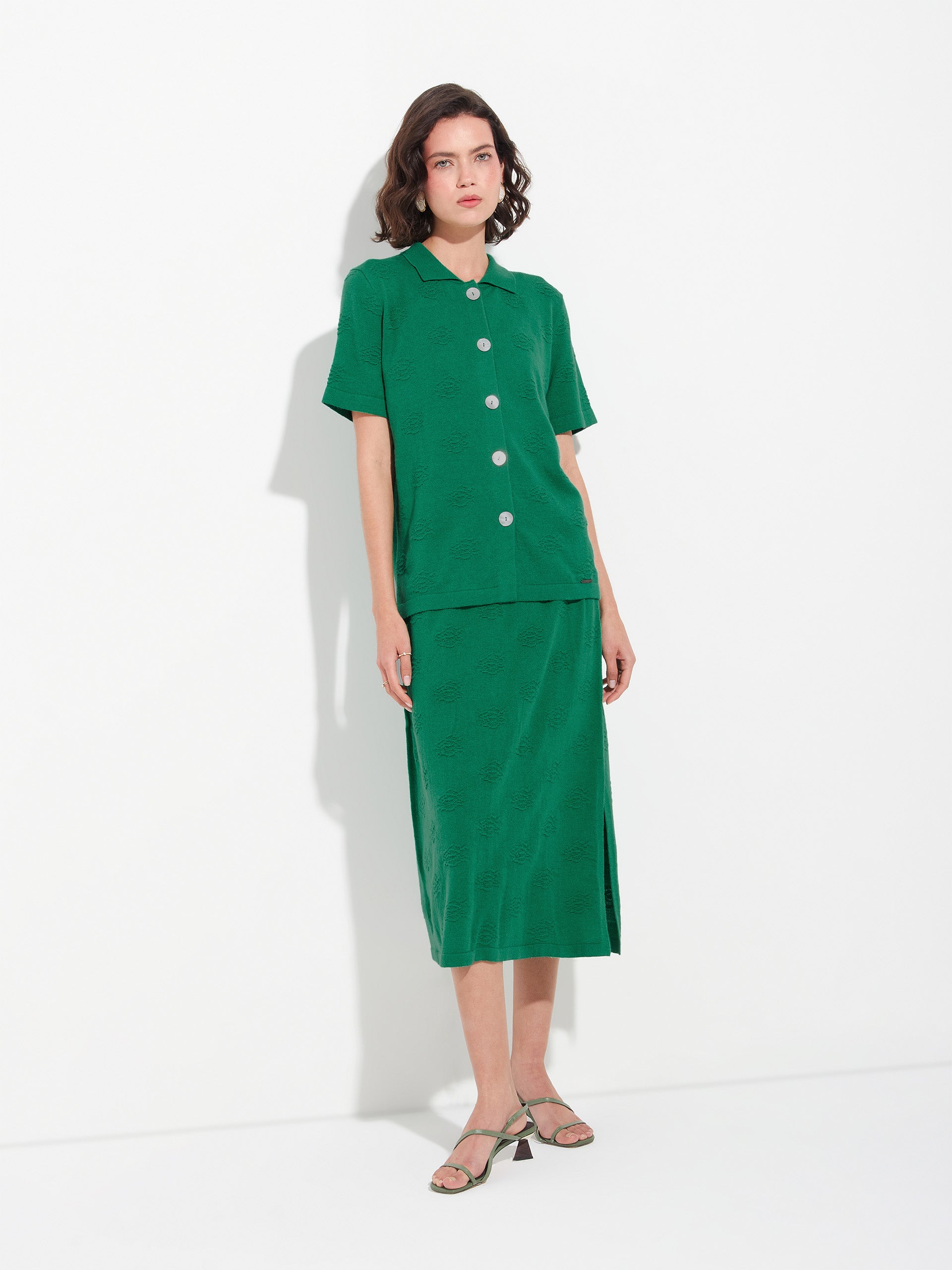 Zabeth Blouse Cotton Color Green