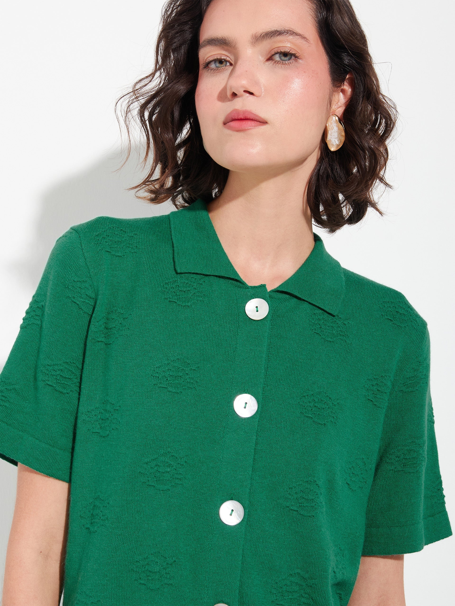 Zabeth Blouse Cotton Color Green