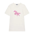 White T-Shirt with Pink Pony Patch - Paz Lifestyle 