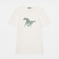White T-Shirt with Plaid Pony Patch - Paz Lifestyle 