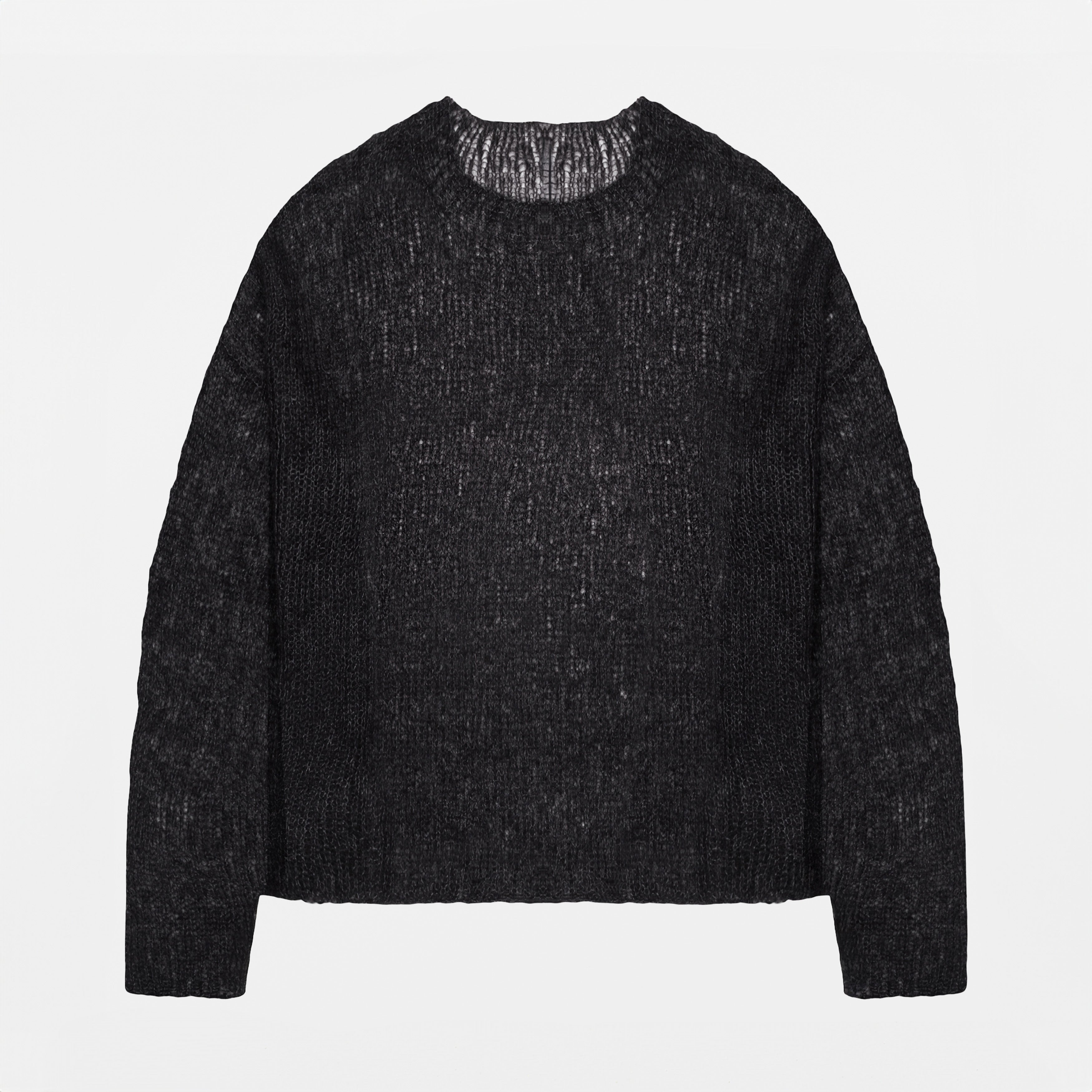 Black Mohair Handknit Pullover - Paz Lifestyle 