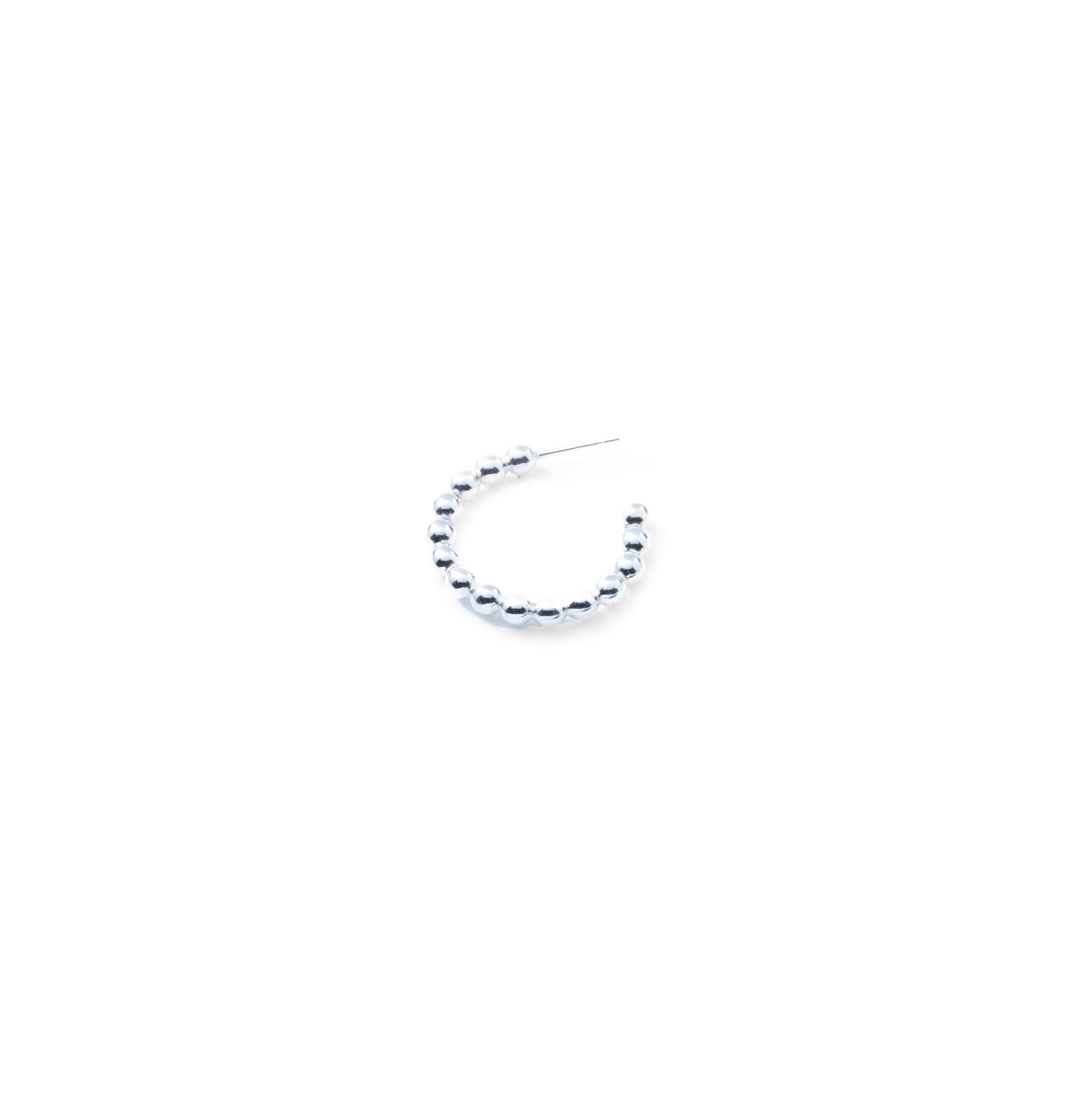 Thick Ball Hoop Earrings in Silver - Paz Lifestyle 