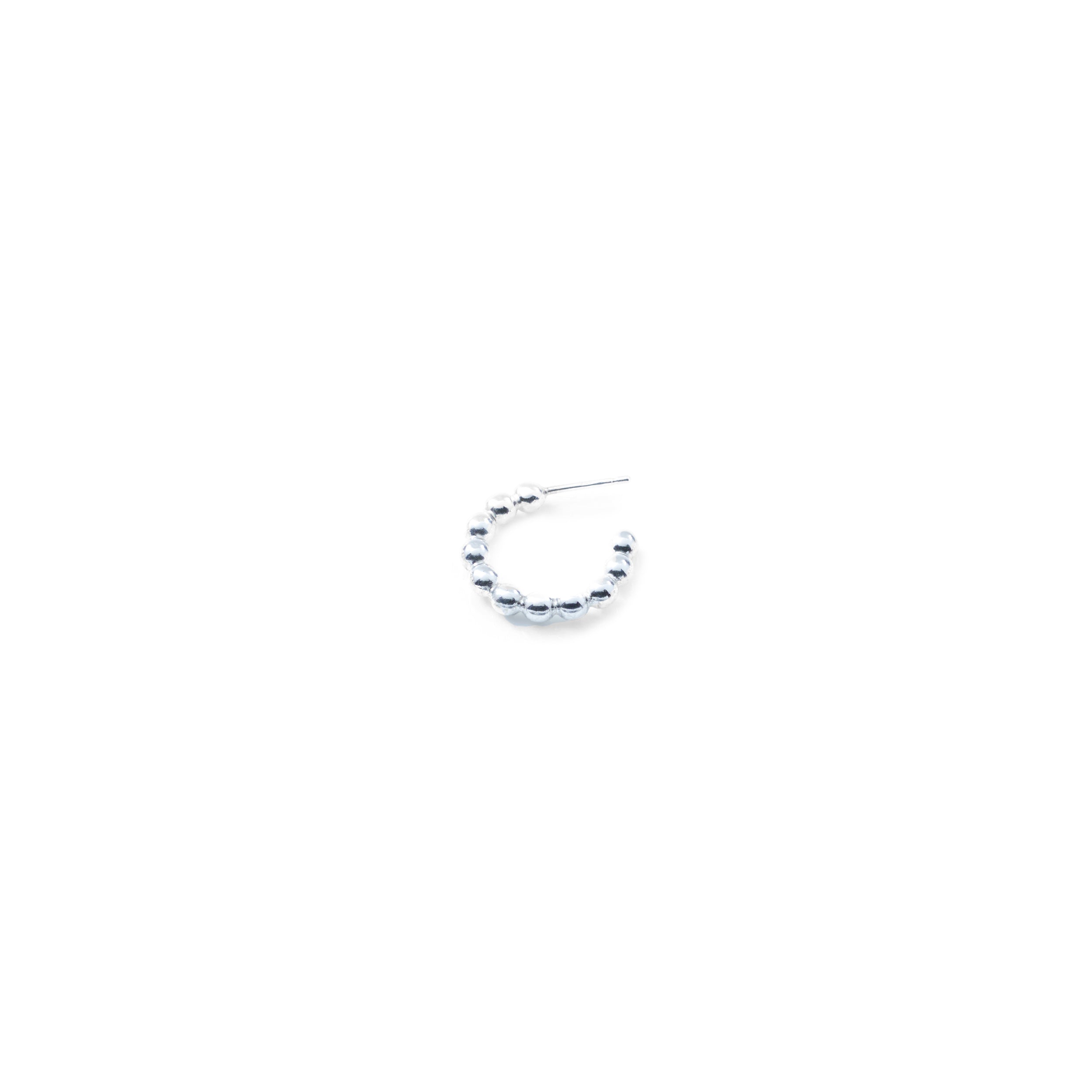 Thick Ball Hoop Earrings in Silver - Paz Lifestyle 