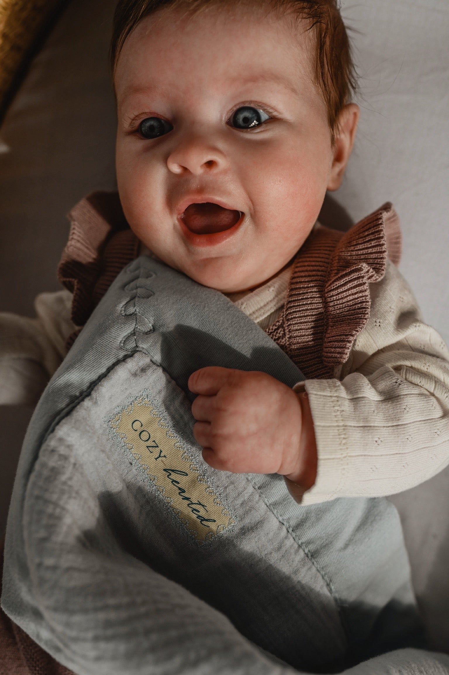 The Mini Cozy Lovey – Organic Baby Security Blanket Set - Baby Blue