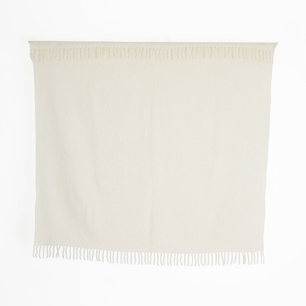 Bouclé Collection - Handloomed Alpaca Bouclé Ivory Throw Blanket From Peru