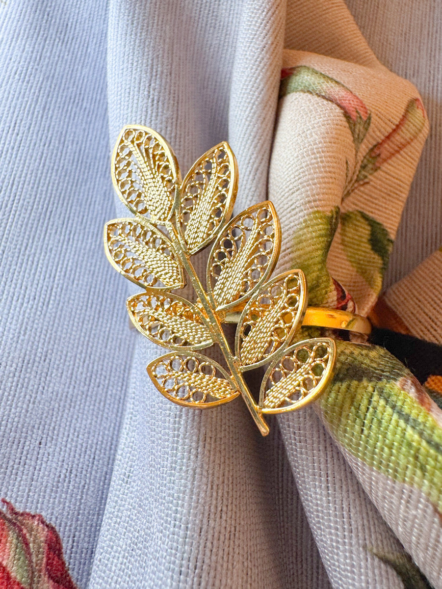 Filigree Deluxe Leave Napkin Ring - Paz Lifestyle 