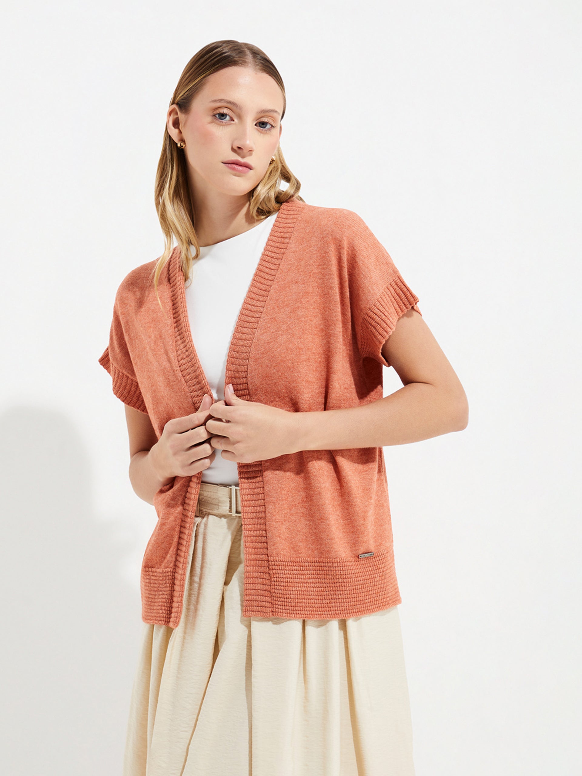 Ymelde Vest Cotton Color Orange - Paz Lifestyle 