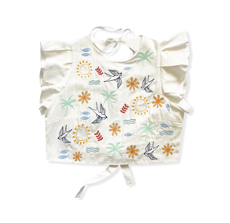 AGUSTINA - SWALLOWS CROP SHIRT - NOQA KASHANI COLLECTION - Paz Lifestyle 