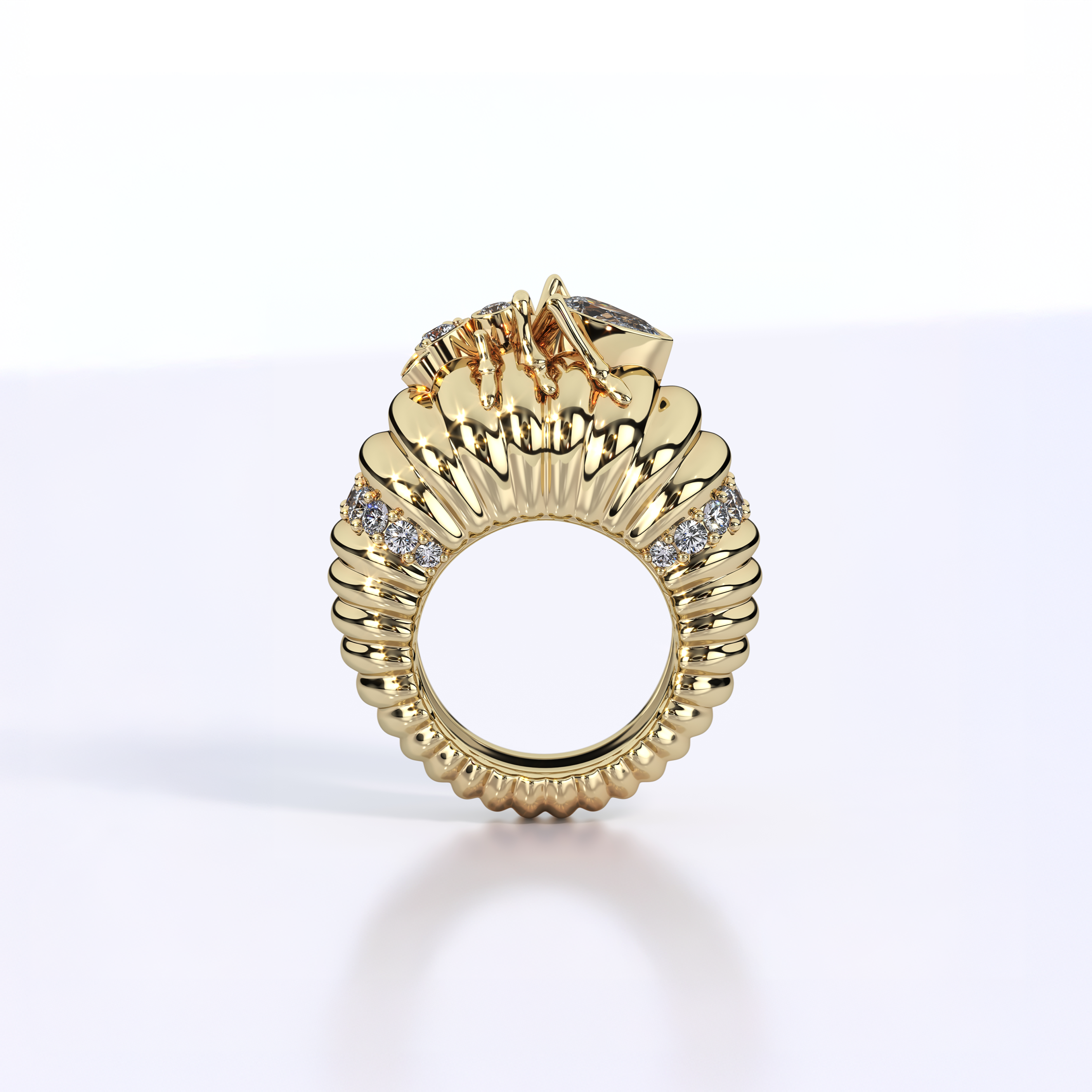 Kokoro Cocktail Ring Yellow Gold - Paz Lifestyle 