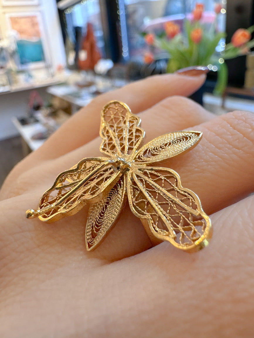 Filigree Orchid Ring