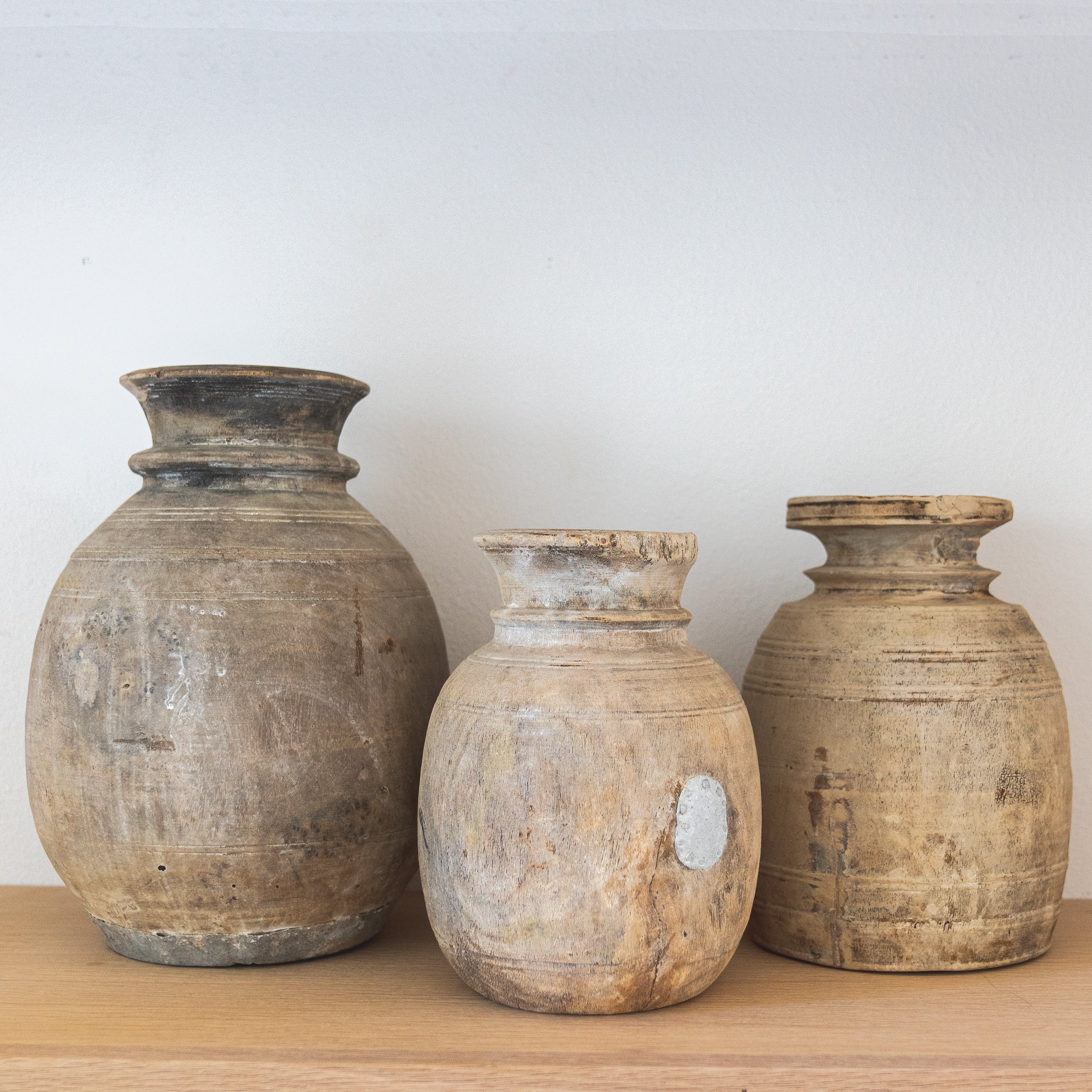 Antique Wooden Vase - Paz Lifestyle 