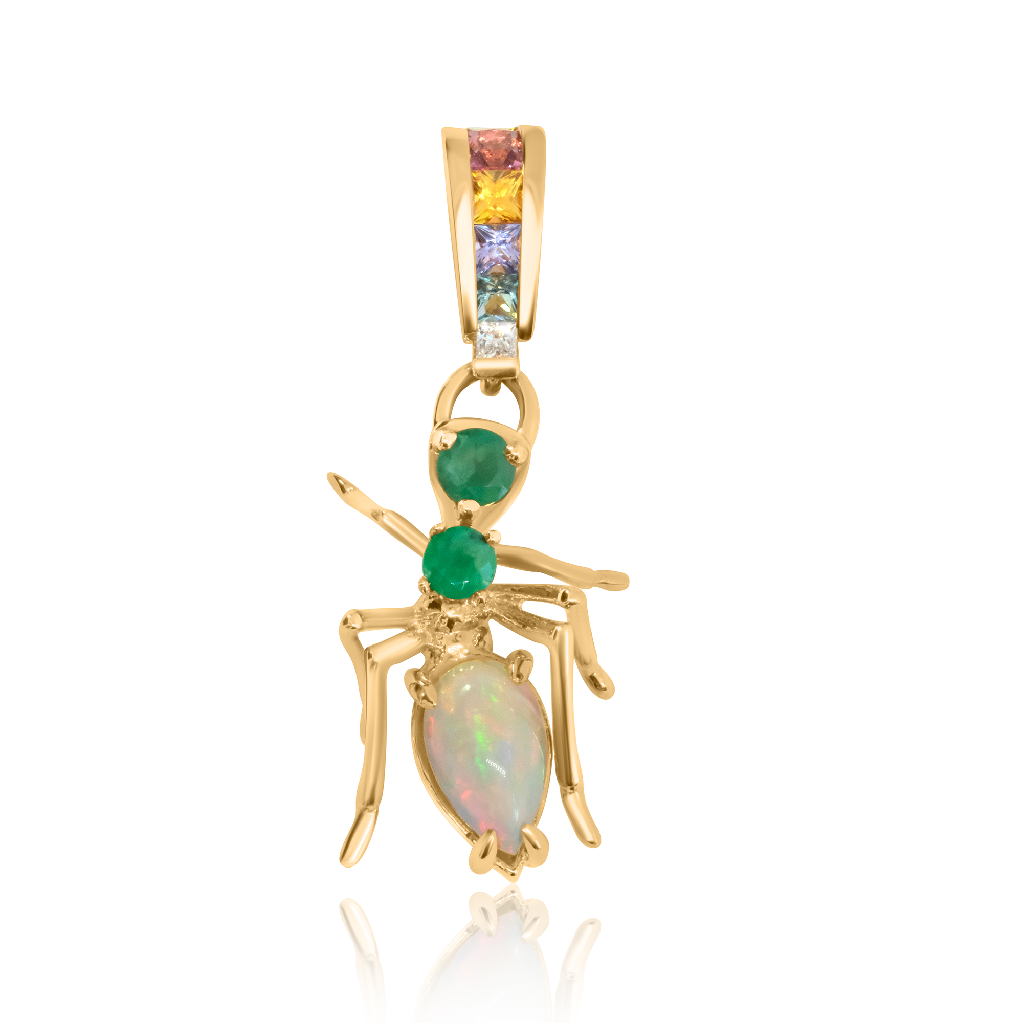 Opal Kokoro Pendant in Mercury Free Yellow Gold - Paz Lifestyle 